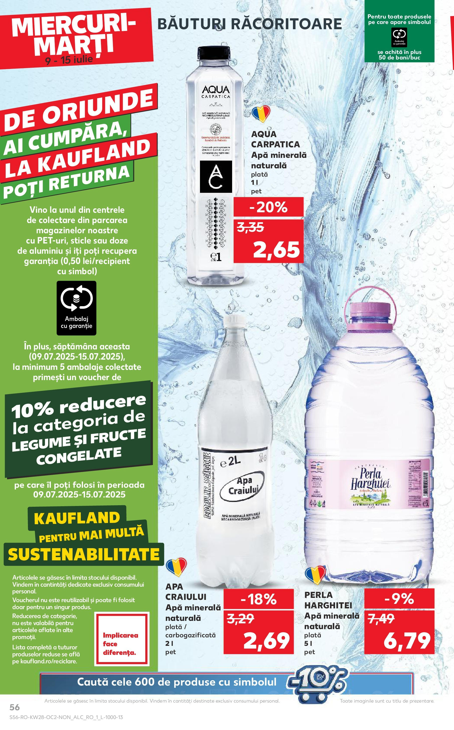 Catalog Kaufland 9 - 14 Iulie 2025 | Pagina 56 | Produse: Yazı tahtası kalemi, Apă, Legume, Fructe