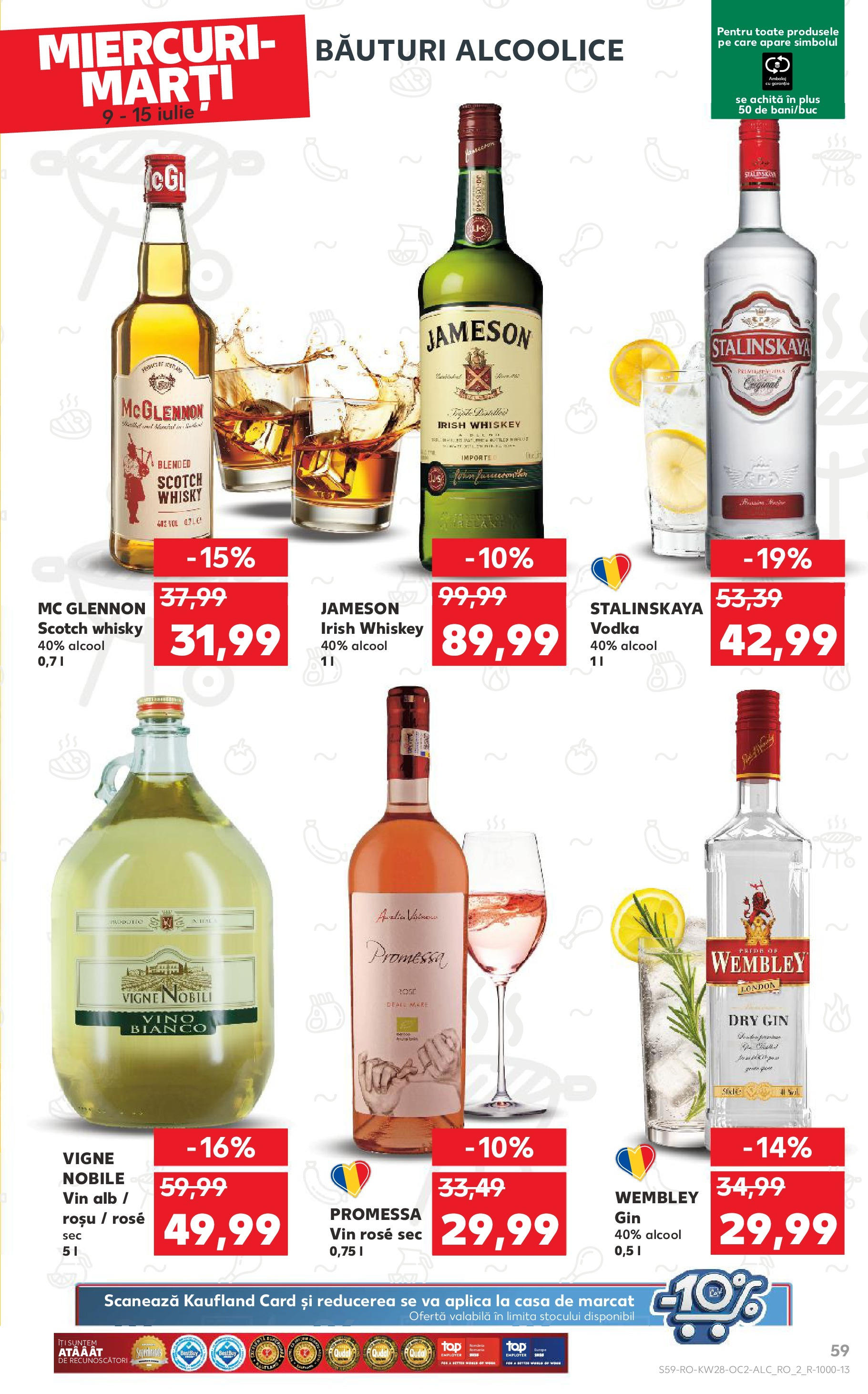 Catalog Kaufland 9 - 14 Iulie 2025 | Pagina 59 | Produse: Mere, Gin, Vodka, Whiskey