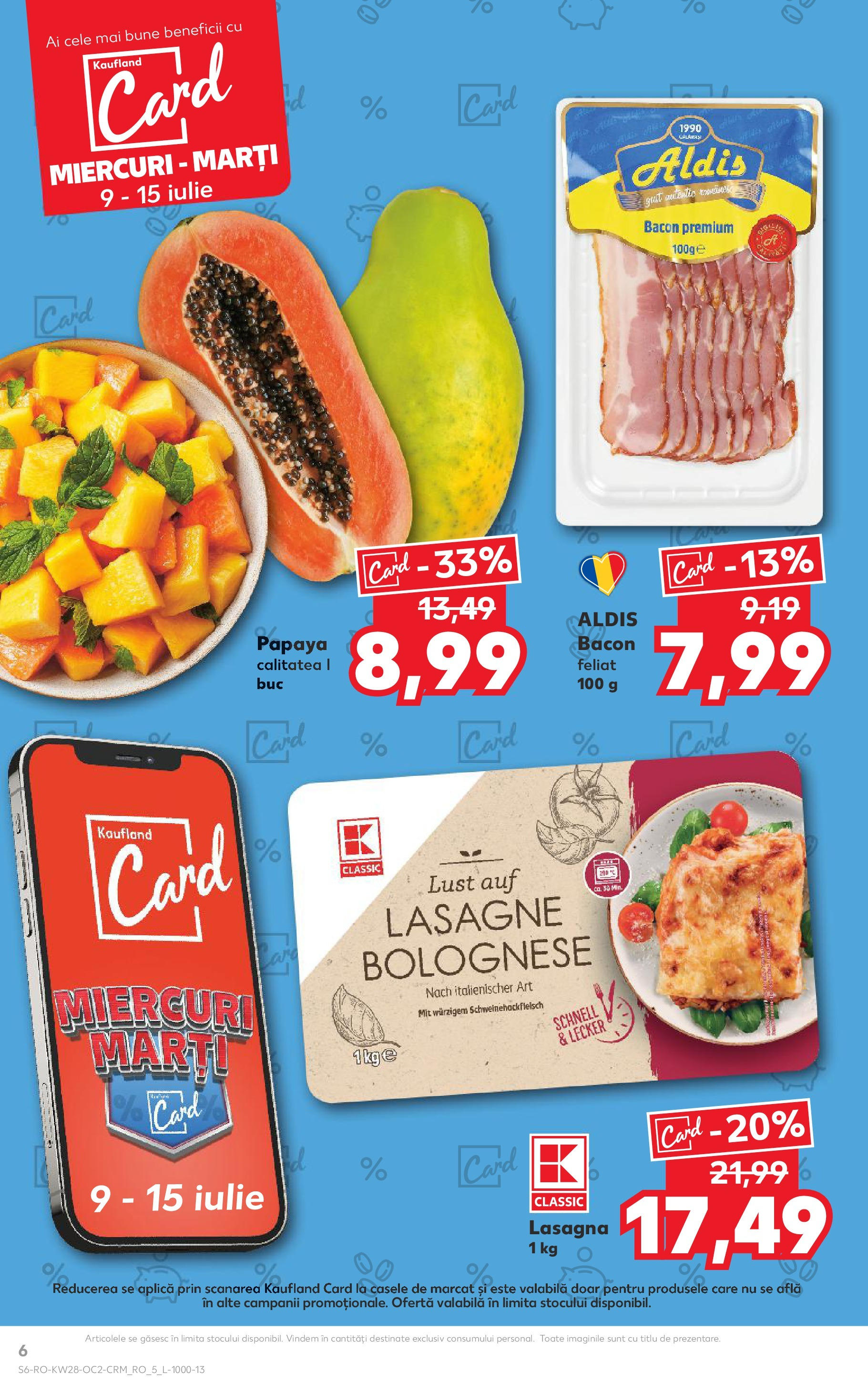 Catalog Kaufland 9 - 14 Iulie 2025 | Pagina 6 | Produse: Lasagna, Bacon, Boncuklu Oyuncakları