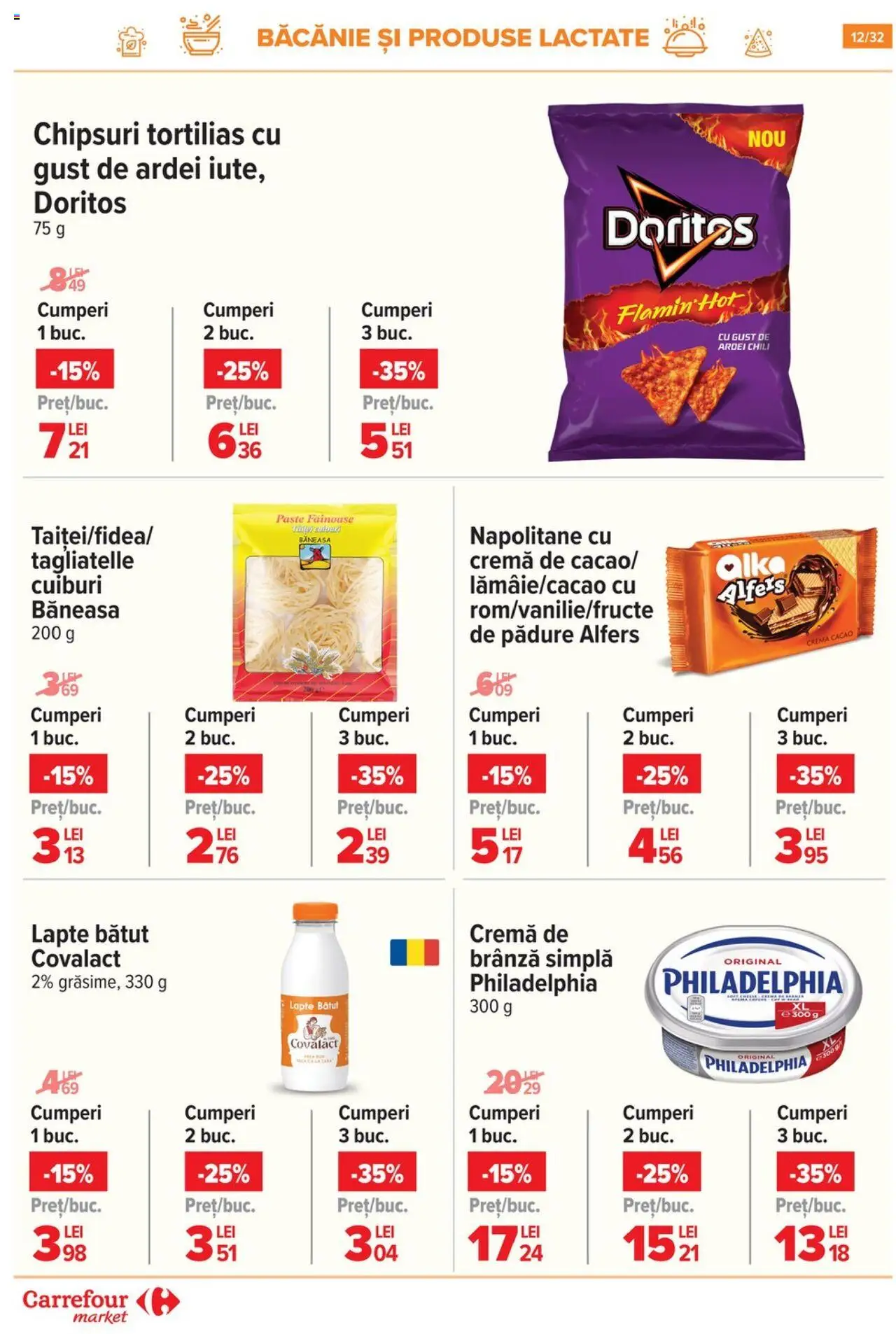 Catalog Carrefour 9 - 14 Iulie 2025 | Pagina 12 | Produse: Ardei, Napolitane, Brânză, Cacao