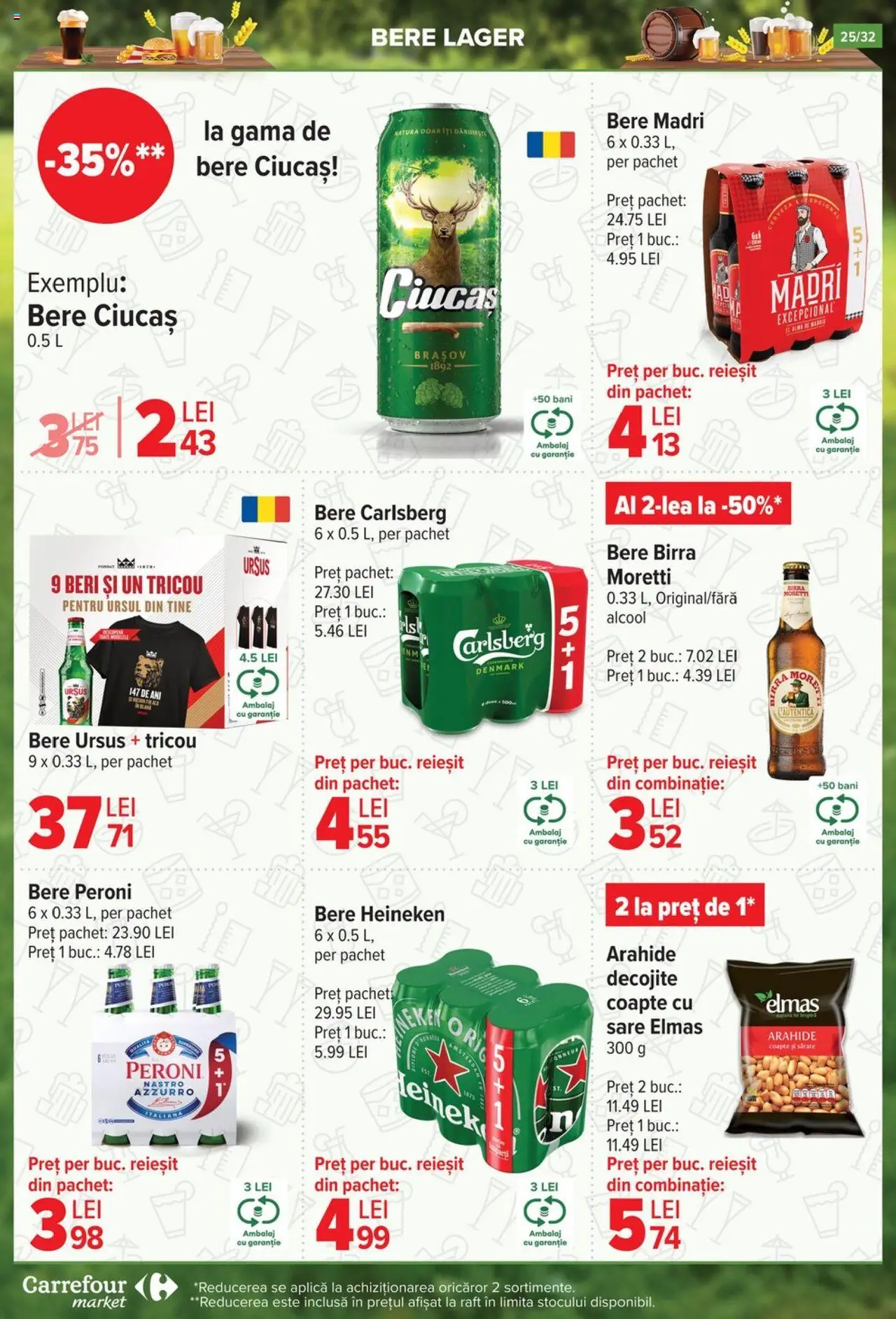 Catalog Carrefour 9 - 14 Iulie 2025 | Pagina 25 | Produse: Arahide, Bere, Tricou, Sare