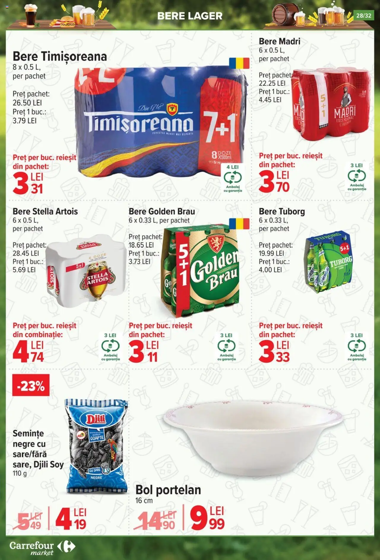 Catalog Carrefour 9 - 14 Iulie 2025 | Pagina 28 | Produse: Atıştırmalık, Semințe, Bere, Sare