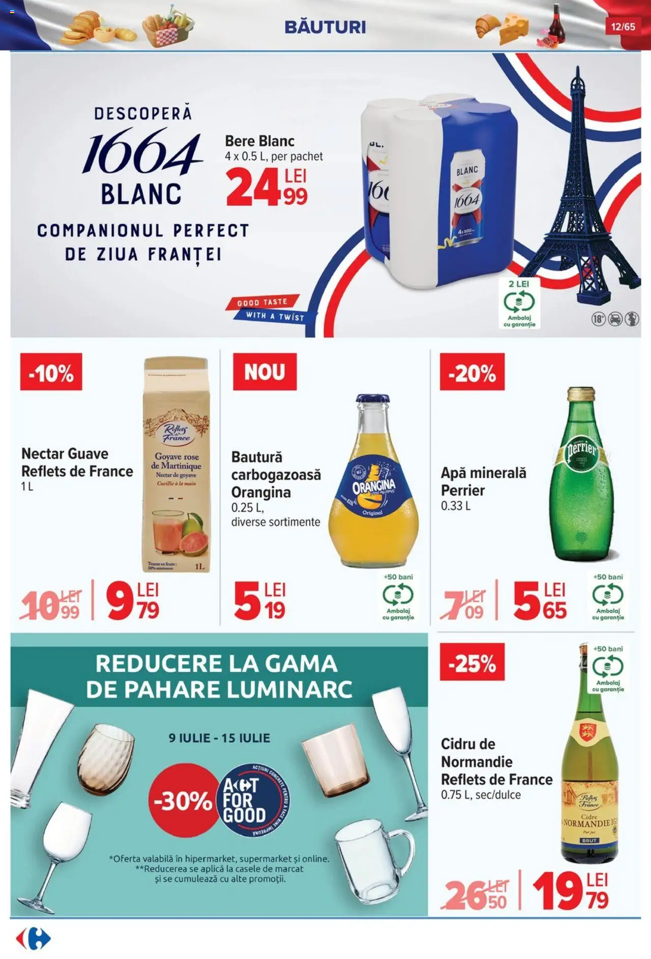 Catalog Carrefour 9 - 14 Iulie 2025 | Pagina 12 | Produse: Pahare, Yazı tahtası kalemi, Bere, Apă