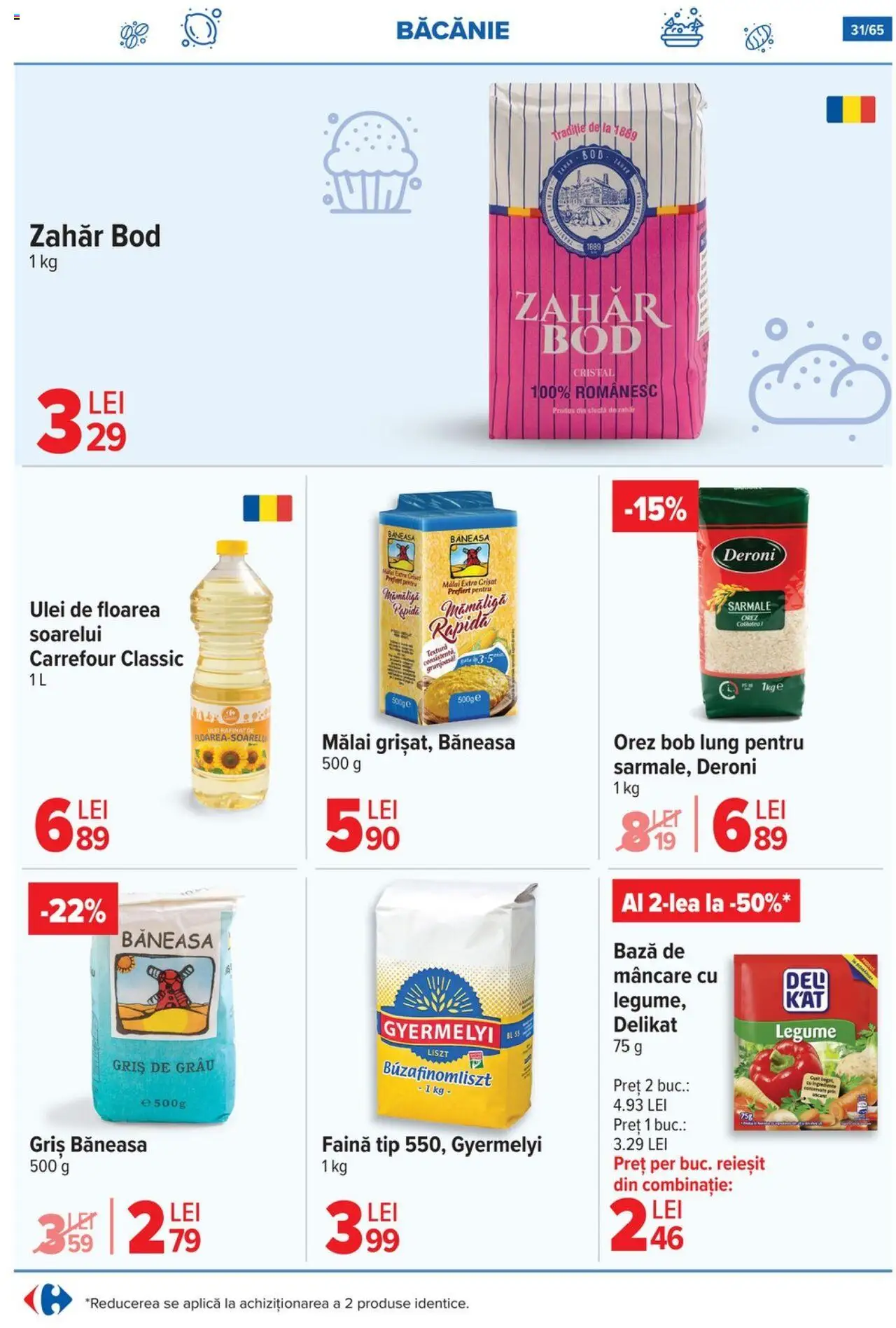Catalog Carrefour 9 - 14 Iulie 2025 | Pagina 31 | Produse: Făină, Mălai, Legume, Zahăr