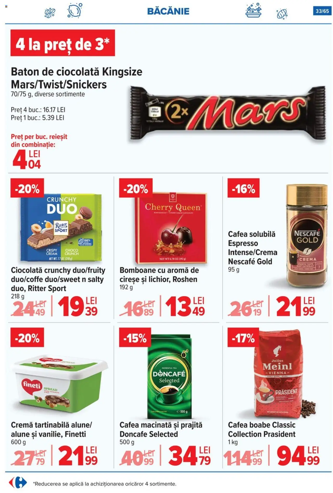 Catalog Carrefour 9 - 14 Iulie 2025 | Pagina 33 | Produse: Alune, Cremă, Ciocolată, Cireșe