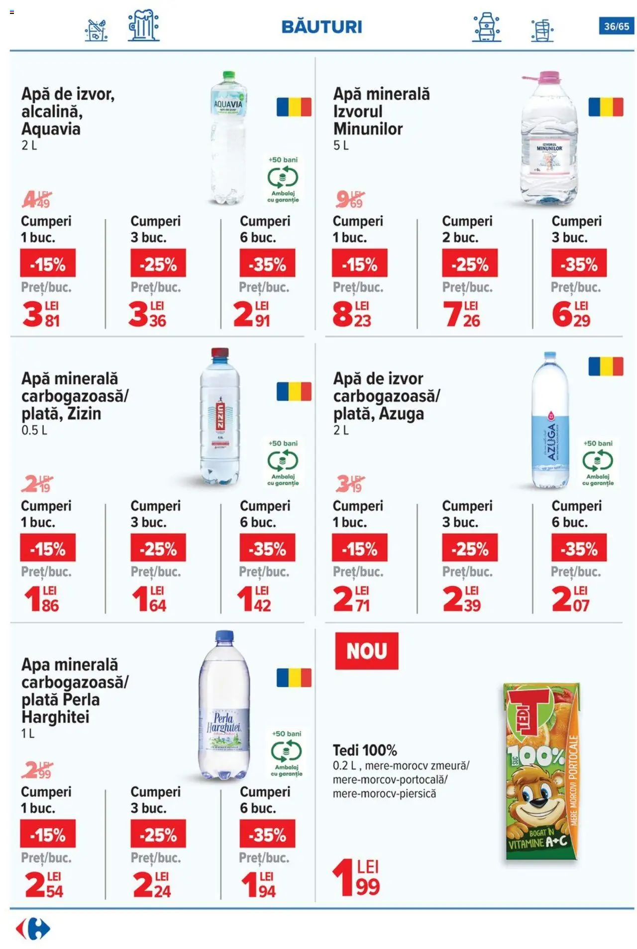 Catalog Carrefour 9 - 14 Iulie 2025 | Pagina 36 | Produse: Mere, Portocale, Morcovi, Apă