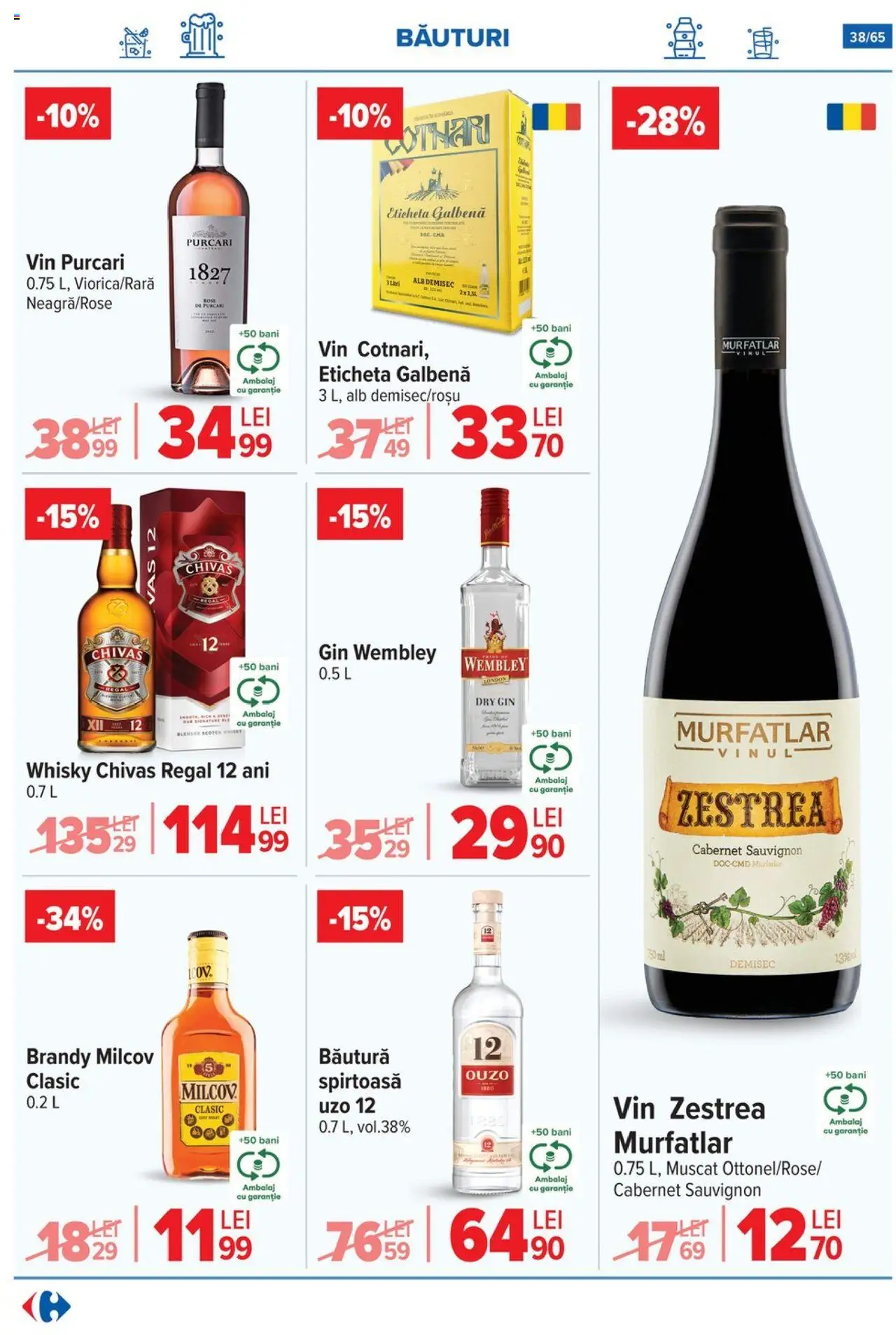 Catalog Carrefour 9 - 14 Iulie 2025 | Pagina 38 | Produse: Vin, Gin