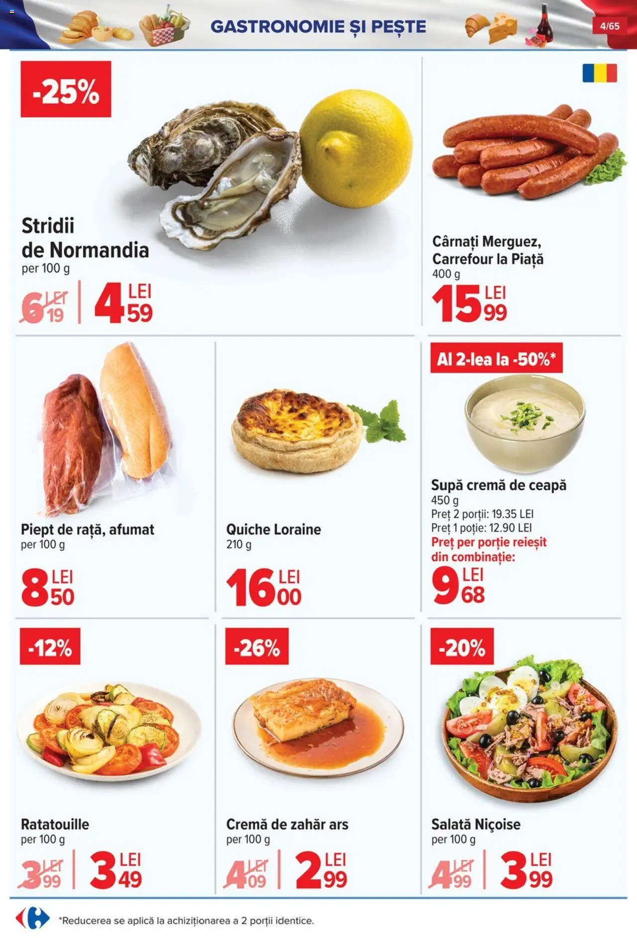 Catalog Carrefour 9 - 14 Iulie 2025 | Pagina 4 | Produse: Pește, Salată, Zahăr, Cârnați
