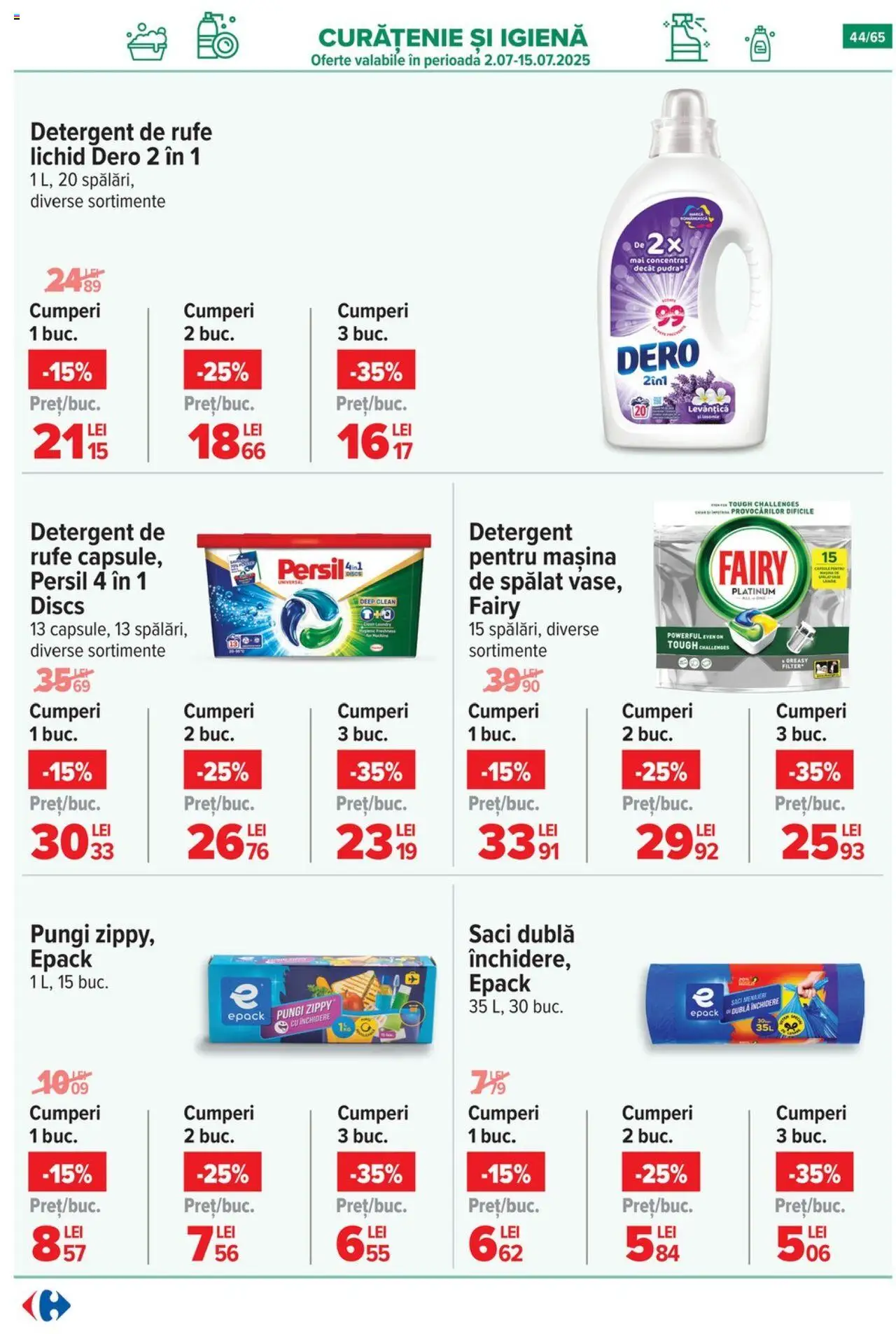 Catalog Carrefour 9 - 14 Iulie 2025 | Pagina 44 | Produse: Pomelo, Saci menajeri, Detergent