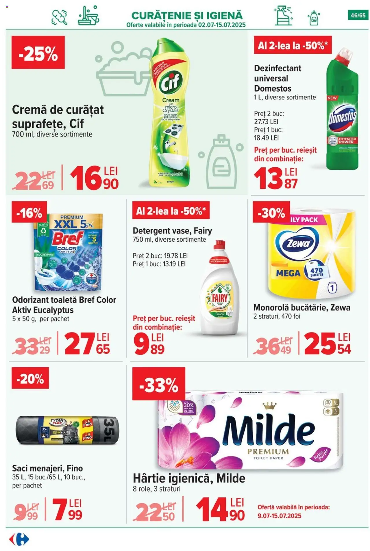 Catalog Carrefour 9 - 14 Iulie 2025 | Pagina 46 | Produse: Pomelo, Cremă, Detergent, Odorizant toaletă
