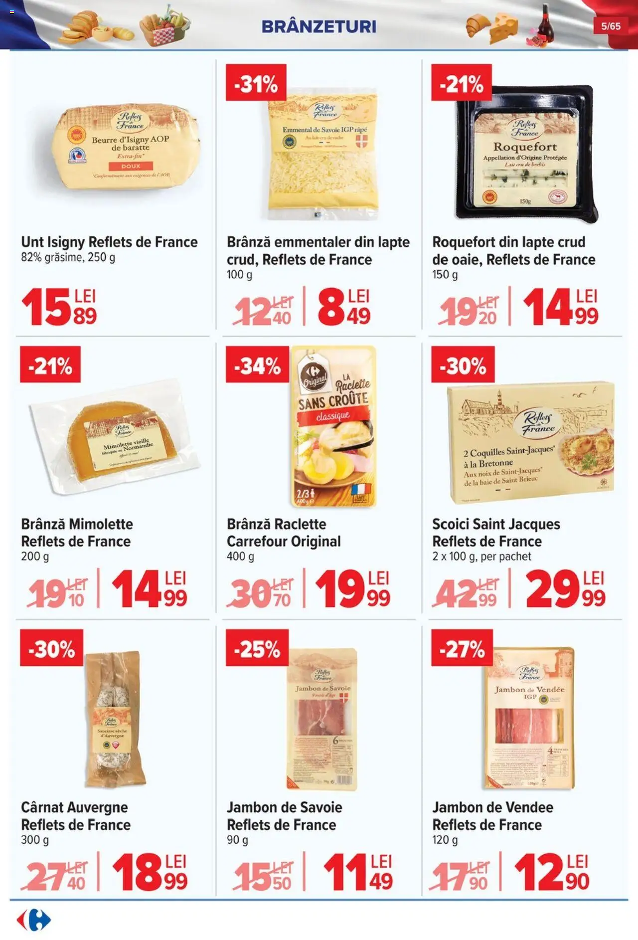 Catalog Carrefour 9 - 14 Iulie 2025 | Pagina 5 | Produse: Lapte, Unt, Brânză