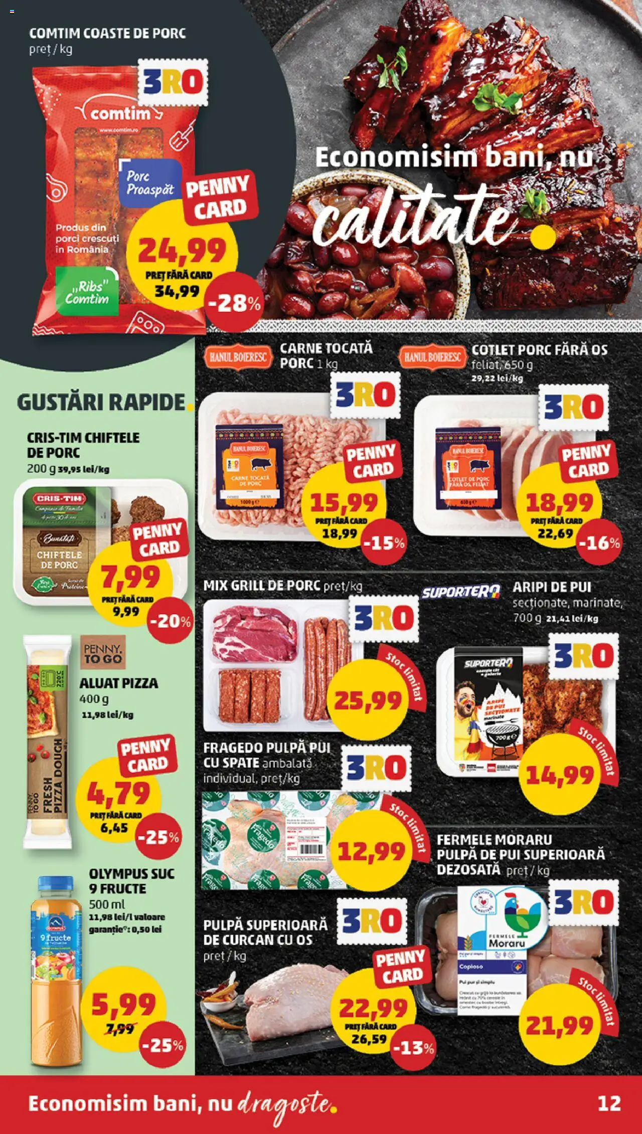 Catalog PENNY Market 9 - 14 Iulie 2025 | Pagina 12 | Produse: Grill, Cotlet porc, Pizza, Carne tocată