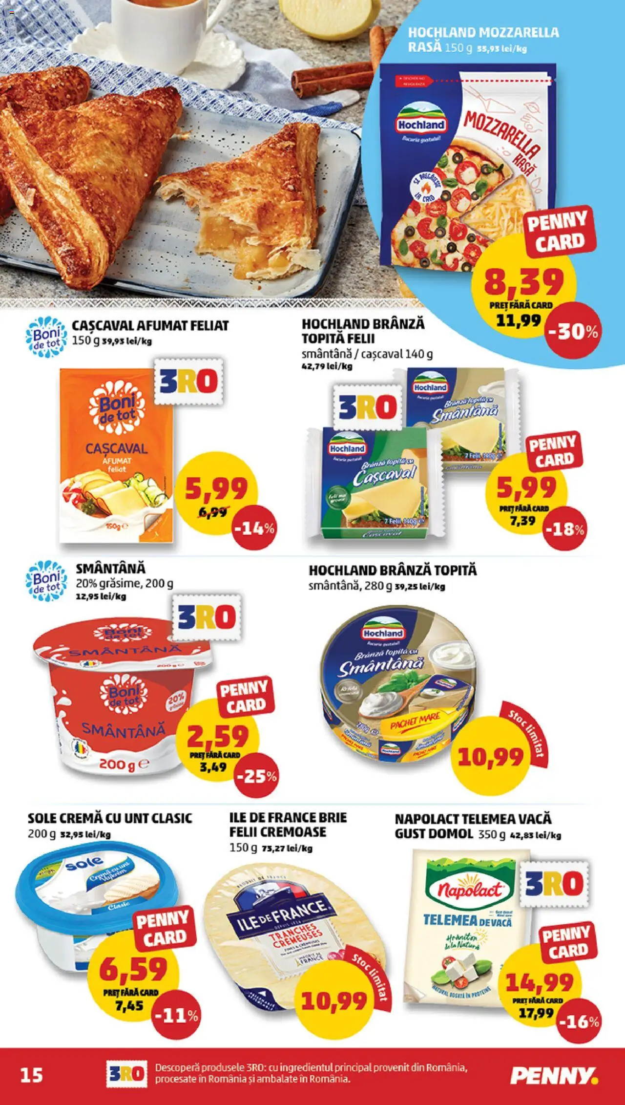 Catalog PENNY Market 9 - 14 Iulie 2025 | Pagina 15 | Produse: Cașcaval, Mozzarella, Cremă, Smântână