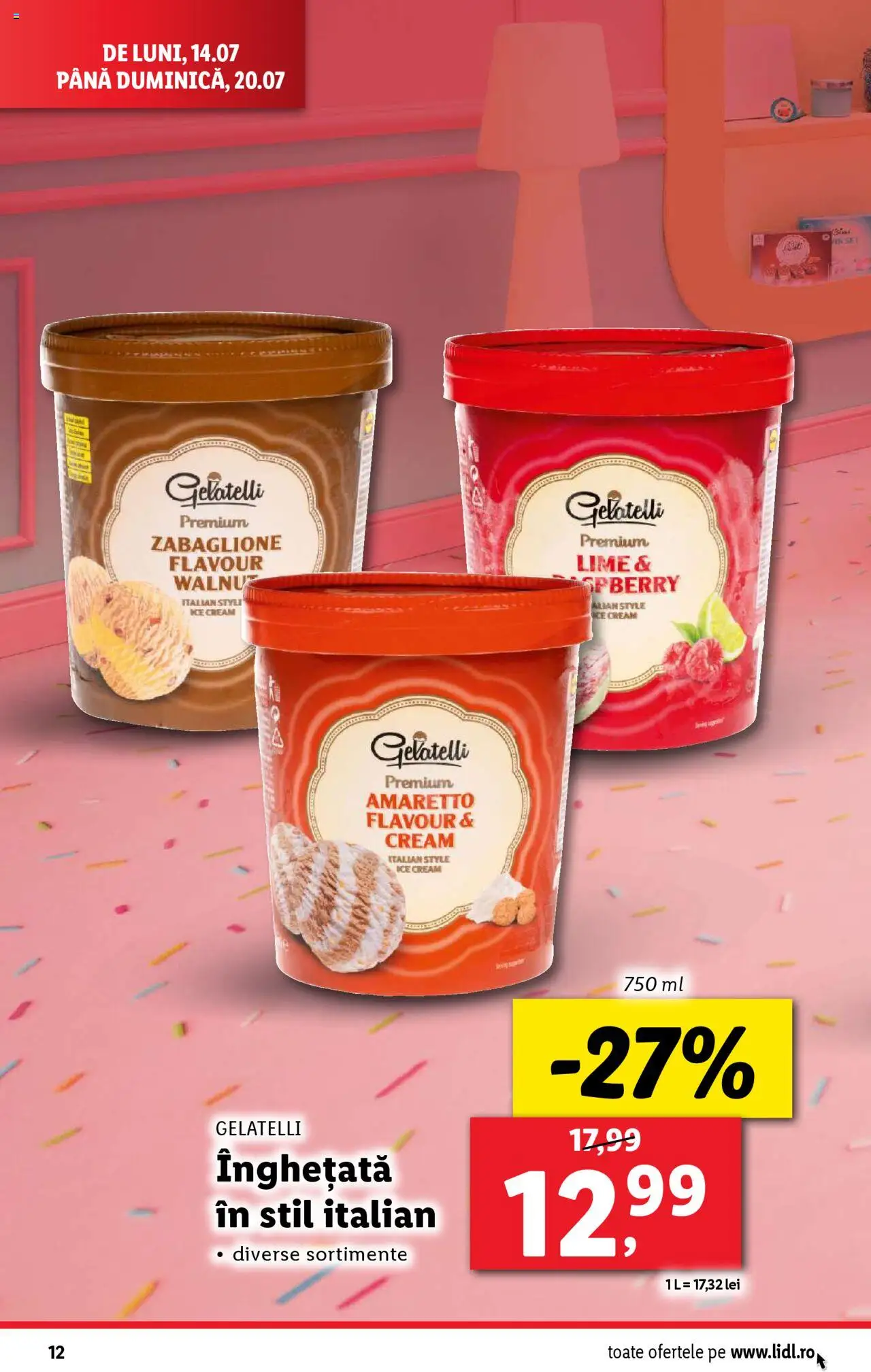 Catalog LIDL 14 - 19 Iulie 2025 | Pagina 12 | Produse: Delgeç, Lime, Çarşaf, Înghețată