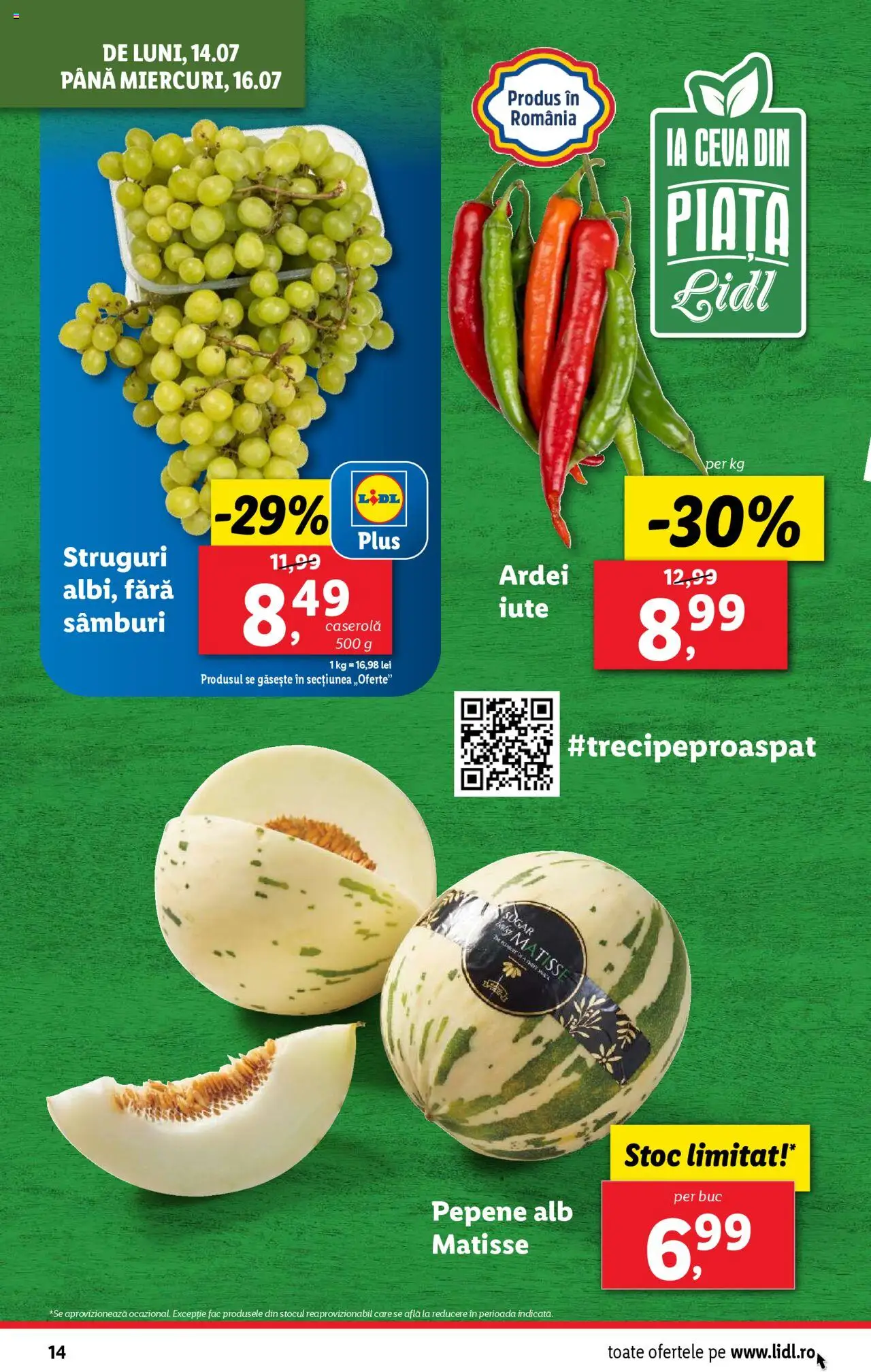 Catalog LIDL 14 - 19 Iulie 2025 | Pagina 14 | Produse: Struguri, Ardei