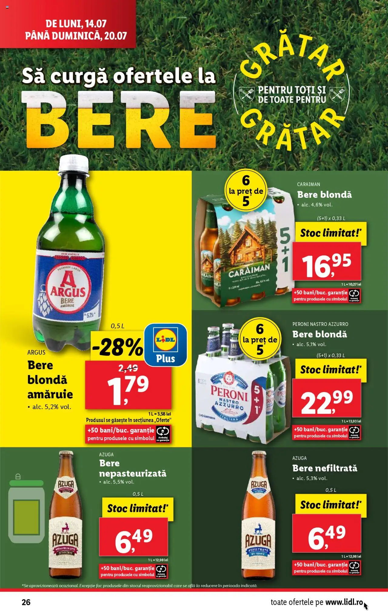 Catalog LIDL 14 - 19 Iulie 2025 | Pagina 26 | Produse: Grătar, Bere
