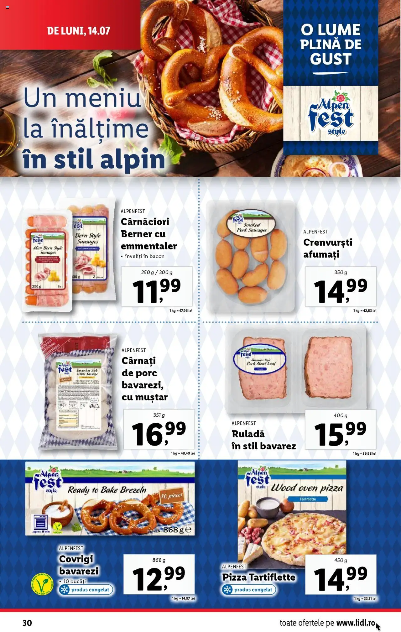 Catalog LIDL 14 - 19 Iulie 2025 | Pagina 30 | Produse: Delgeç, Crenvurști, Bacon, Pizza