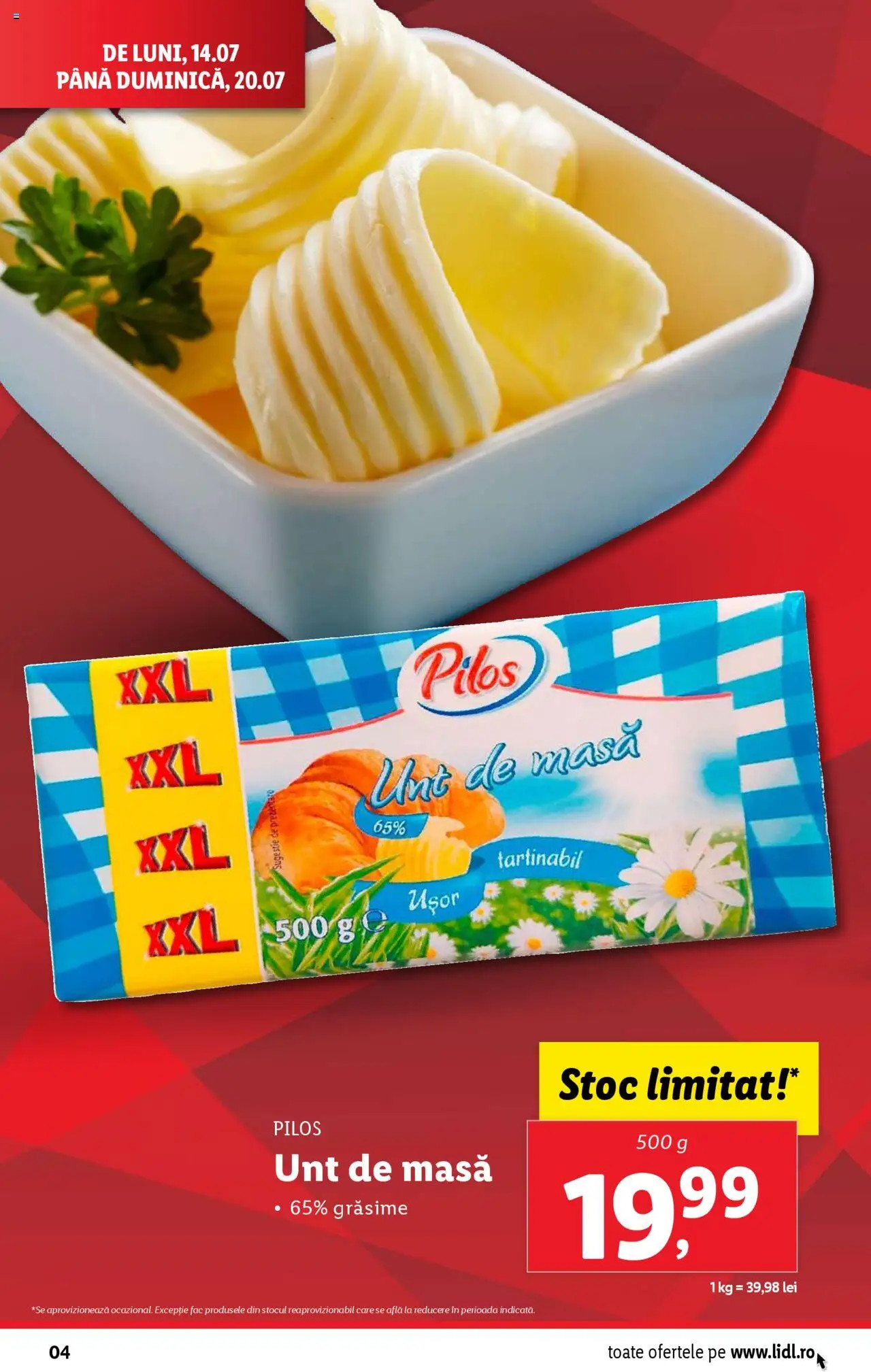 Catalog LIDL 14 - 19 Iulie 2025 | Pagina 4 | Produse: Toplar, Masă, Unt