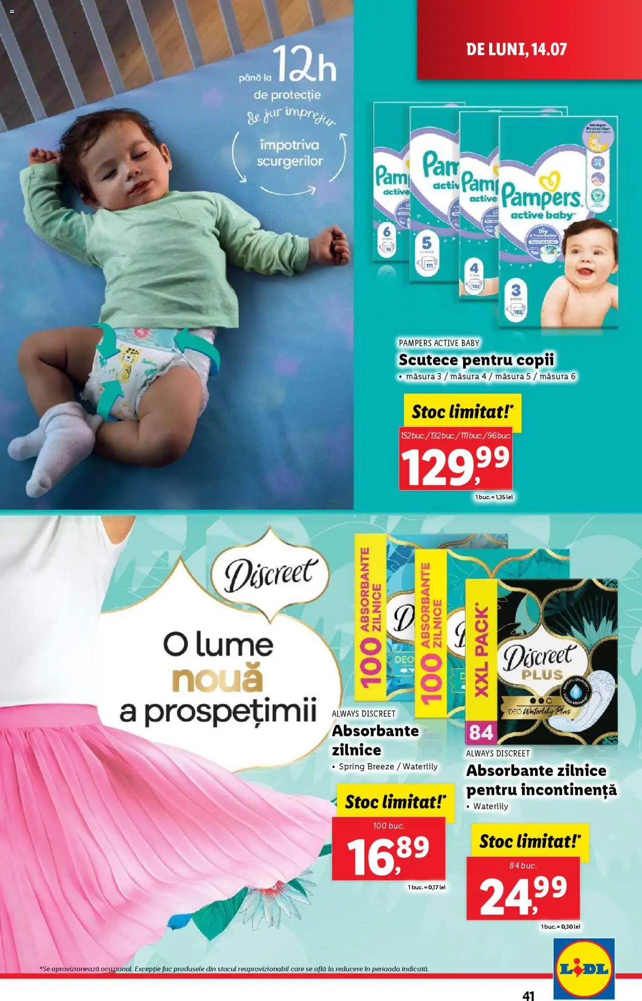 Catalog LIDL 14 - 19 Iulie 2025 | Pagina 41 | Produse: Pirinç gevreği, Absorbante, Scutece
