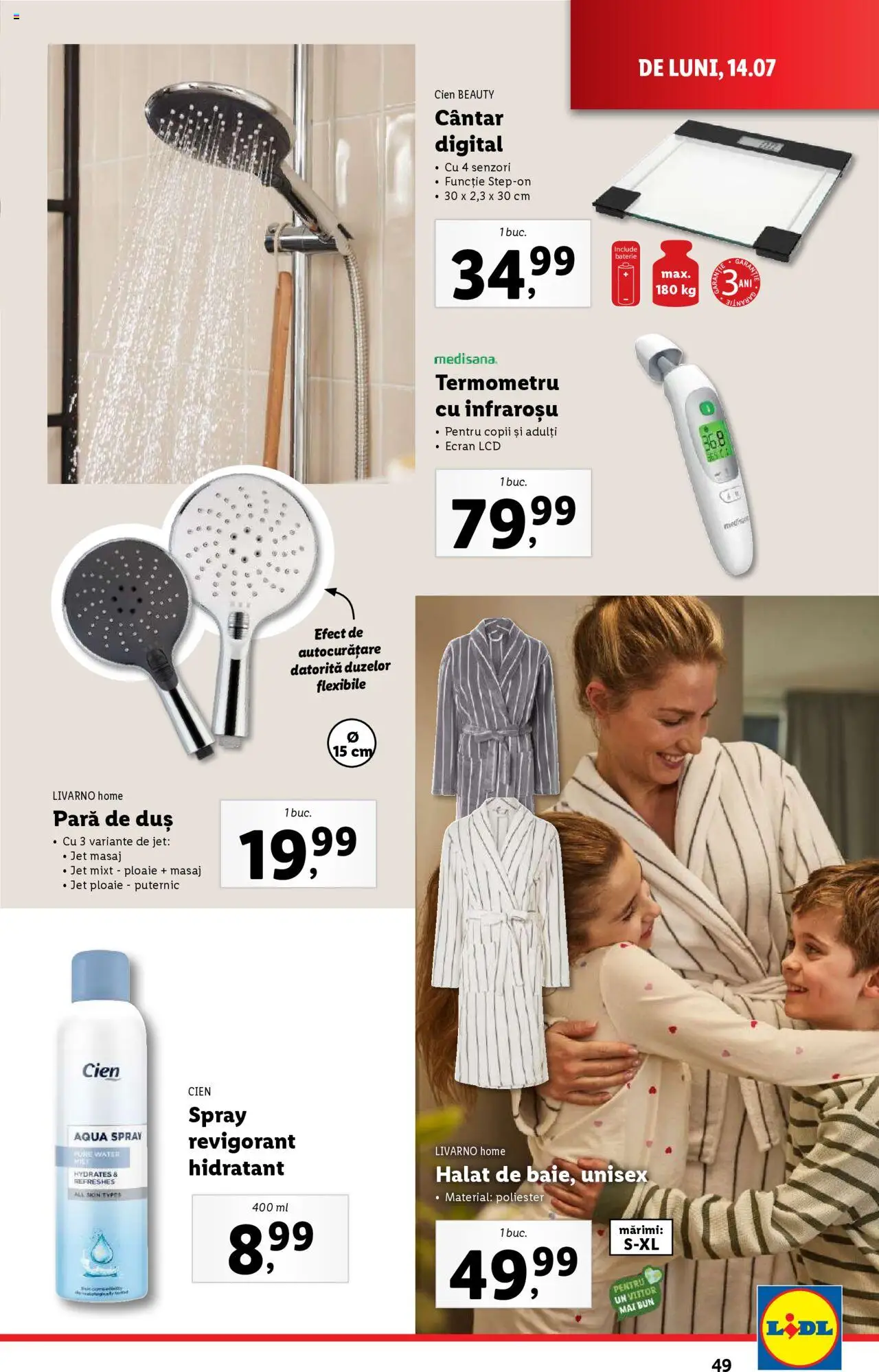 Catalog LIDL 14 - 19 Iulie 2025 | Pagina 49 | Produse: Termometru, Cântar, Baterie, Duș