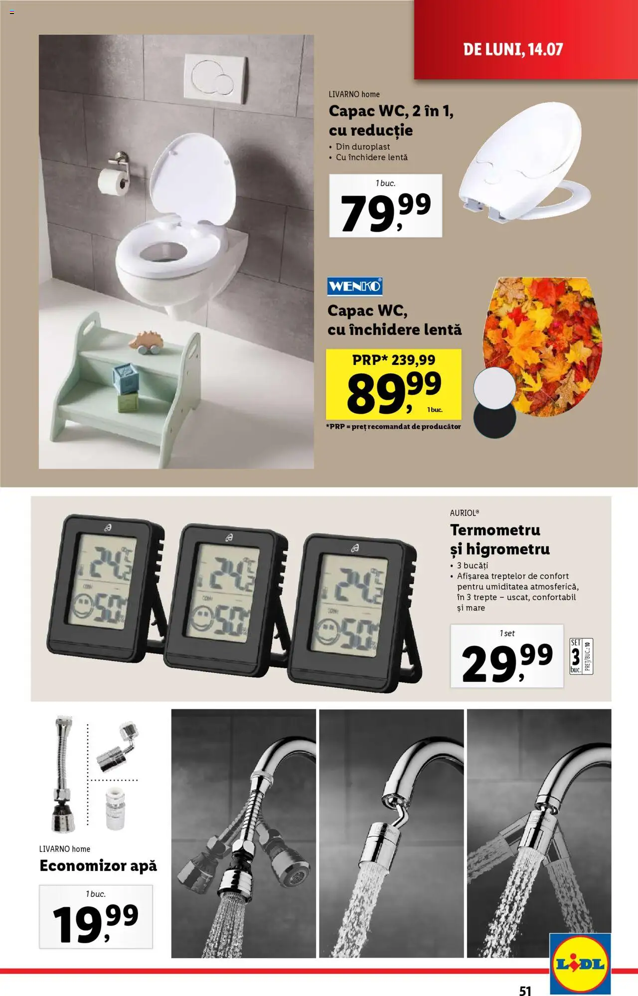Catalog LIDL 14 - 19 Iulie 2025 | Pagina 51 | Produse: Termometru, Apă