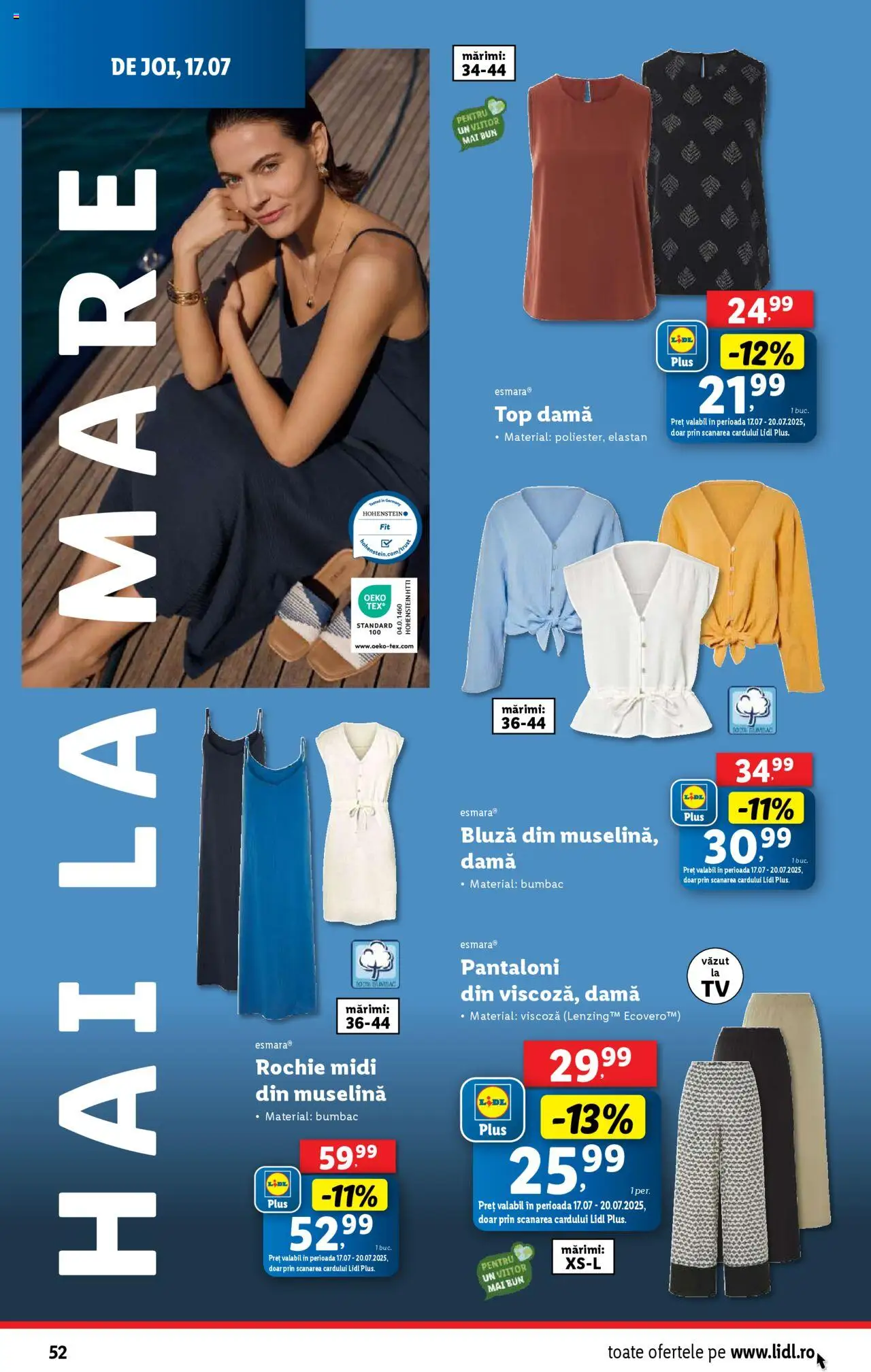 Catalog LIDL 14 - 19 Iulie 2025 | Pagina 52 | Produse: Rochie, Top, Bluză, Pantaloni