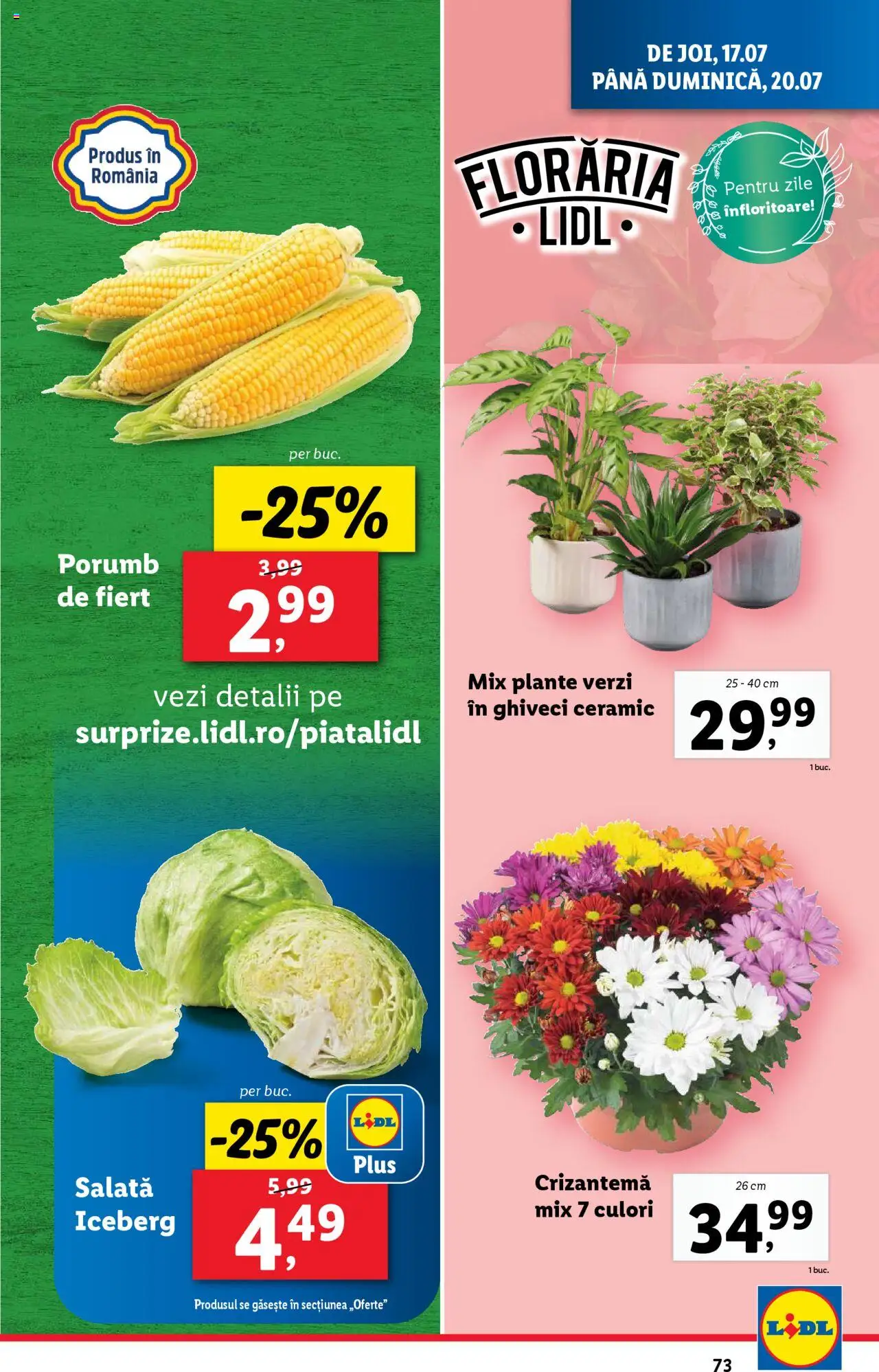 Catalog LIDL 14 - 19 Iulie 2025 | Pagina 73 | Produse: Ghiveci, Salată, Porumb