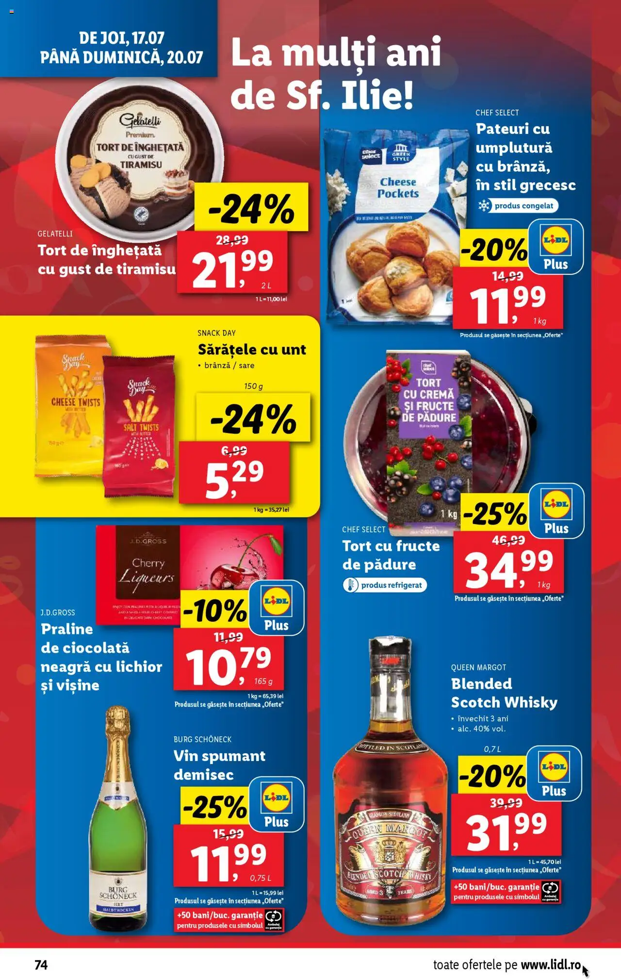 Catalog LIDL 14 - 19 Iulie 2025 | Pagina 74 | Produse: Tort, Praline, Tiramisu, Înghețată