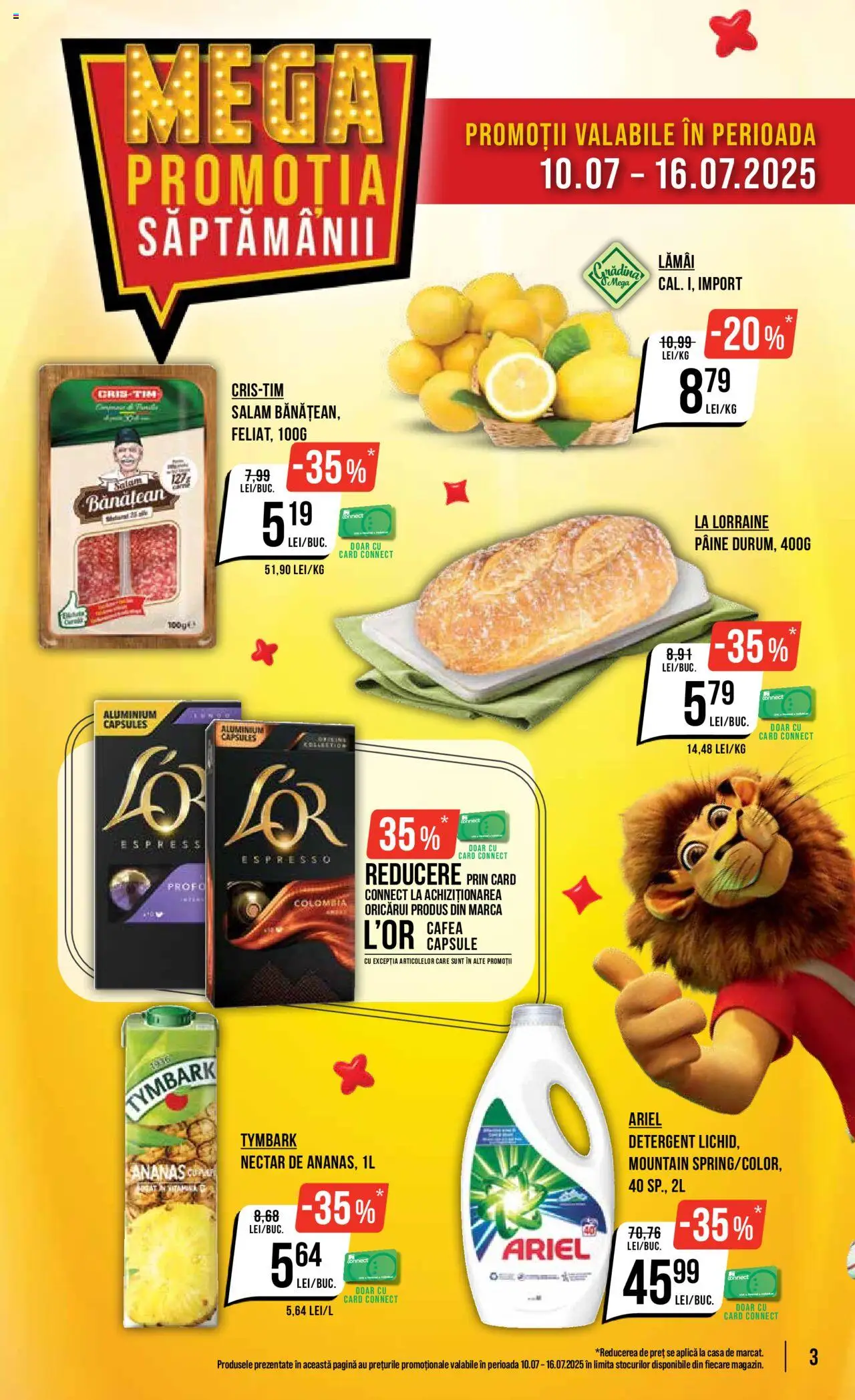 Catalog Mega Image 10 - 15 Iulie 2025 | Pagina 3 | Produse: Pâine, Cafea, Salam, Detergent
