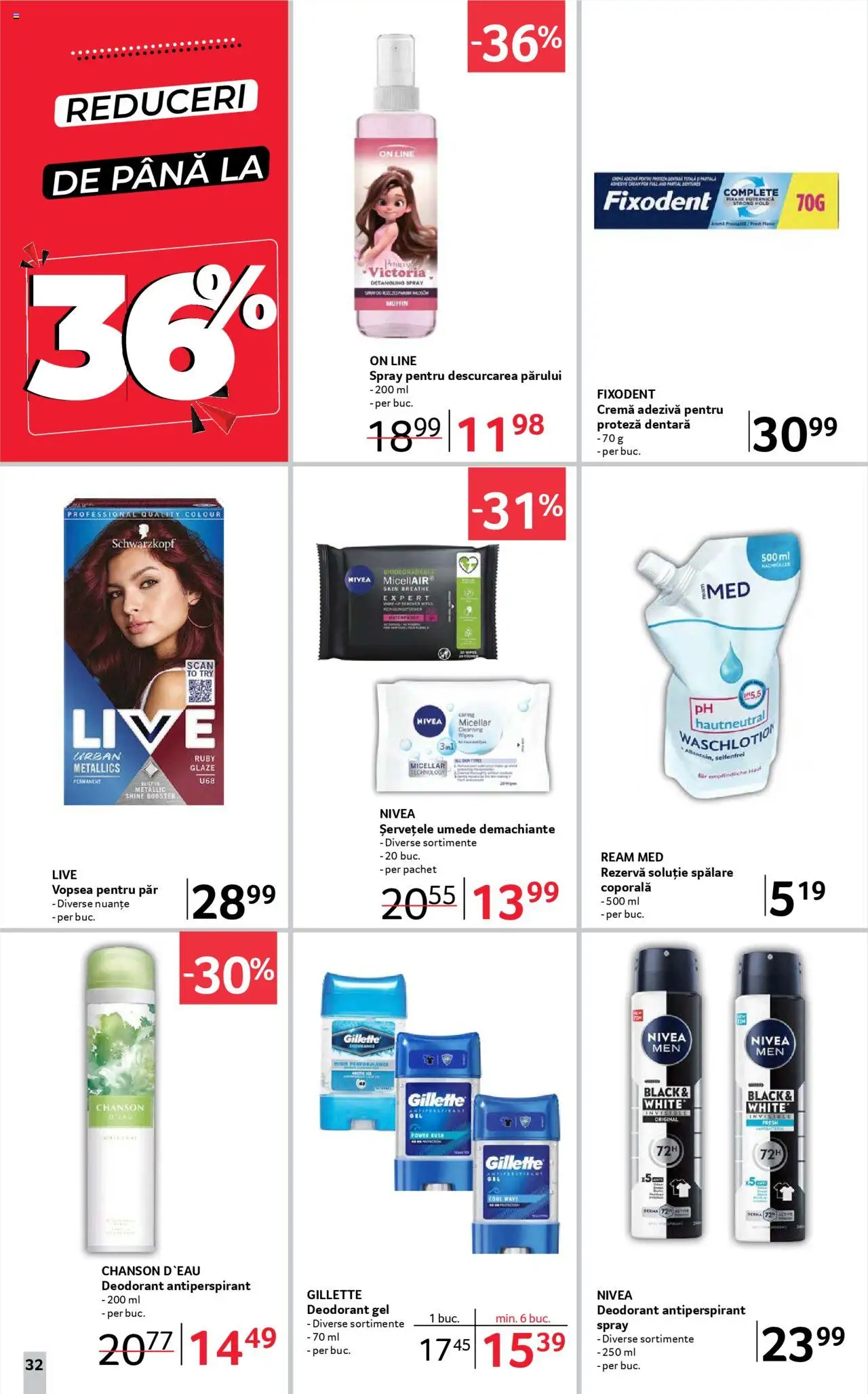 Catalog Selgros 11 - 23 Iulie 2025 | Pagina 32 | Produse: Vopsea, Cremă, Deodorant, Șervețele umede