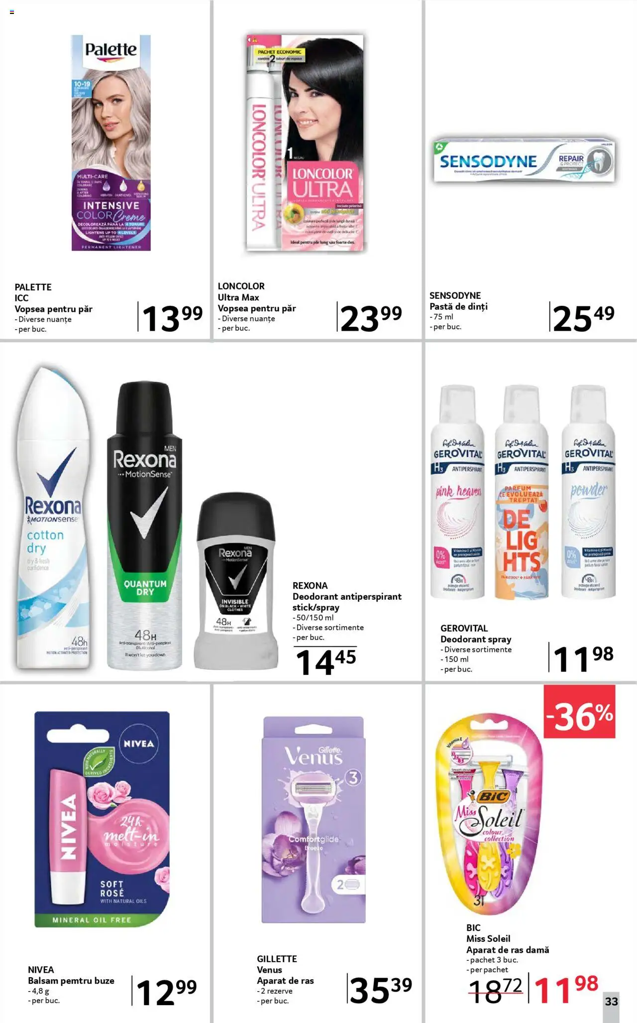 Catalog Selgros 11 - 23 Iulie 2025 | Pagina 33 | Produse: Aparat De Ras, Vopsea, Parfum, Pastă de dinți