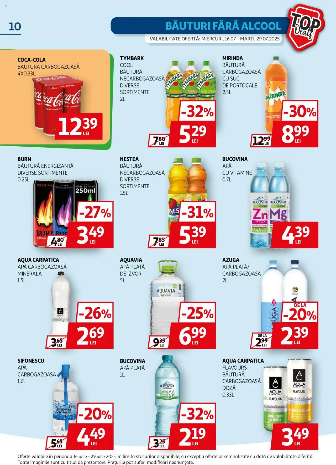 Catalog Auchan 16 - 28 Iulie 2025 | Pagina 10 | Produse: Suc, Băutură energizantă, Kiwi, Apă
