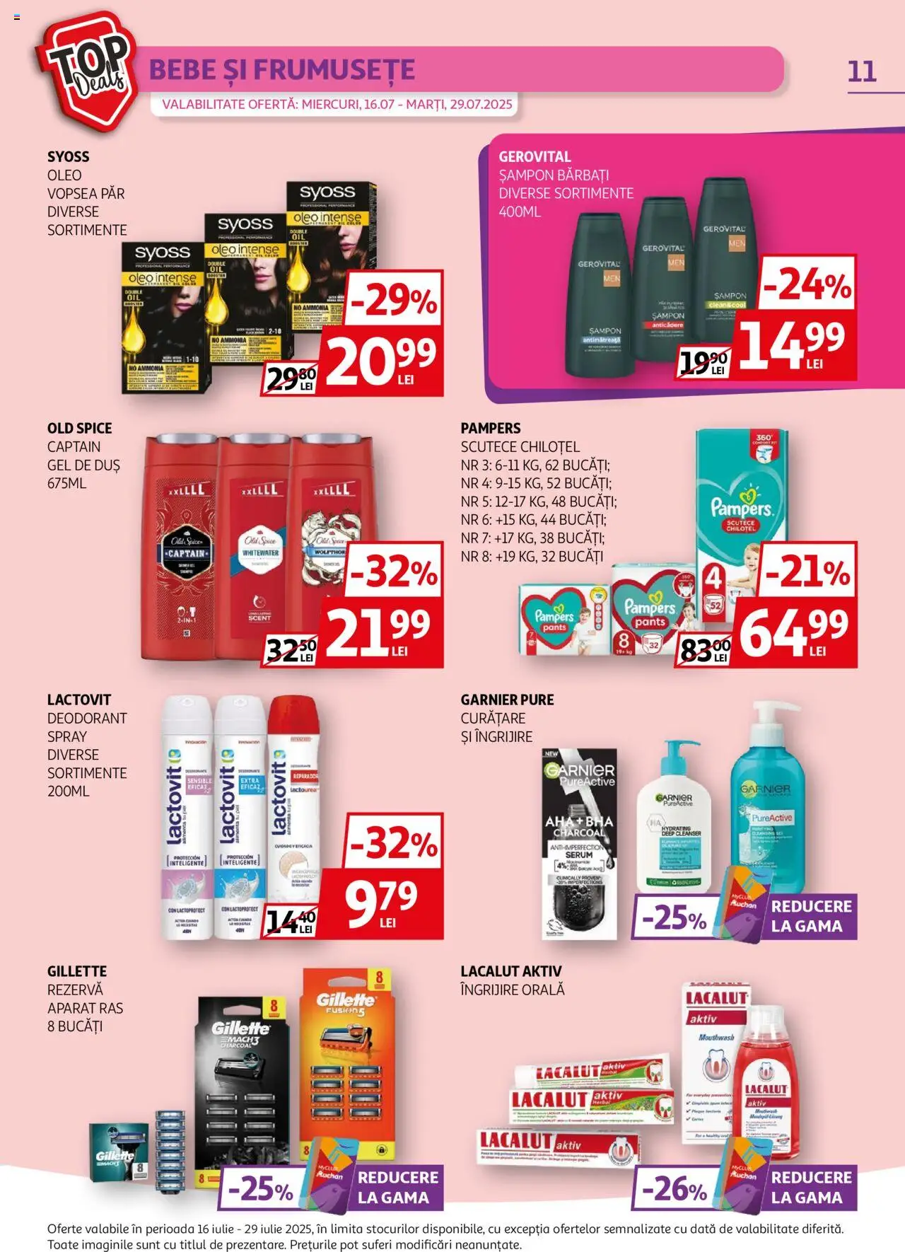 Catalog Auchan 16 - 28 Iulie 2025 | Pagina 11 | Produse: Kısırlaştırılmış Kedi Maması, Serum, Vopsea, Șampon