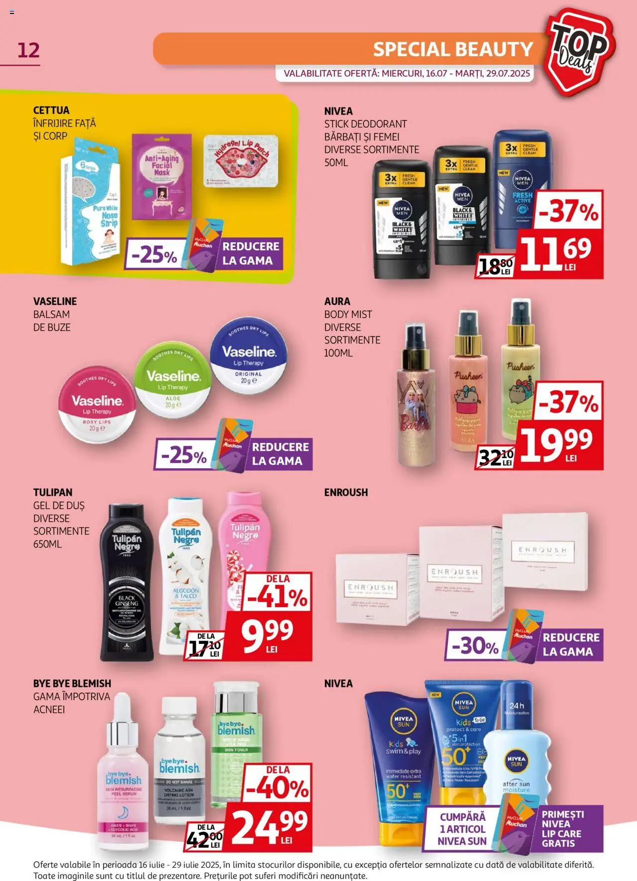 Catalog Auchan 16 - 28 Iulie 2025 | Pagina 12 | Produse: Body, Duș, Balsam, Gel de duș