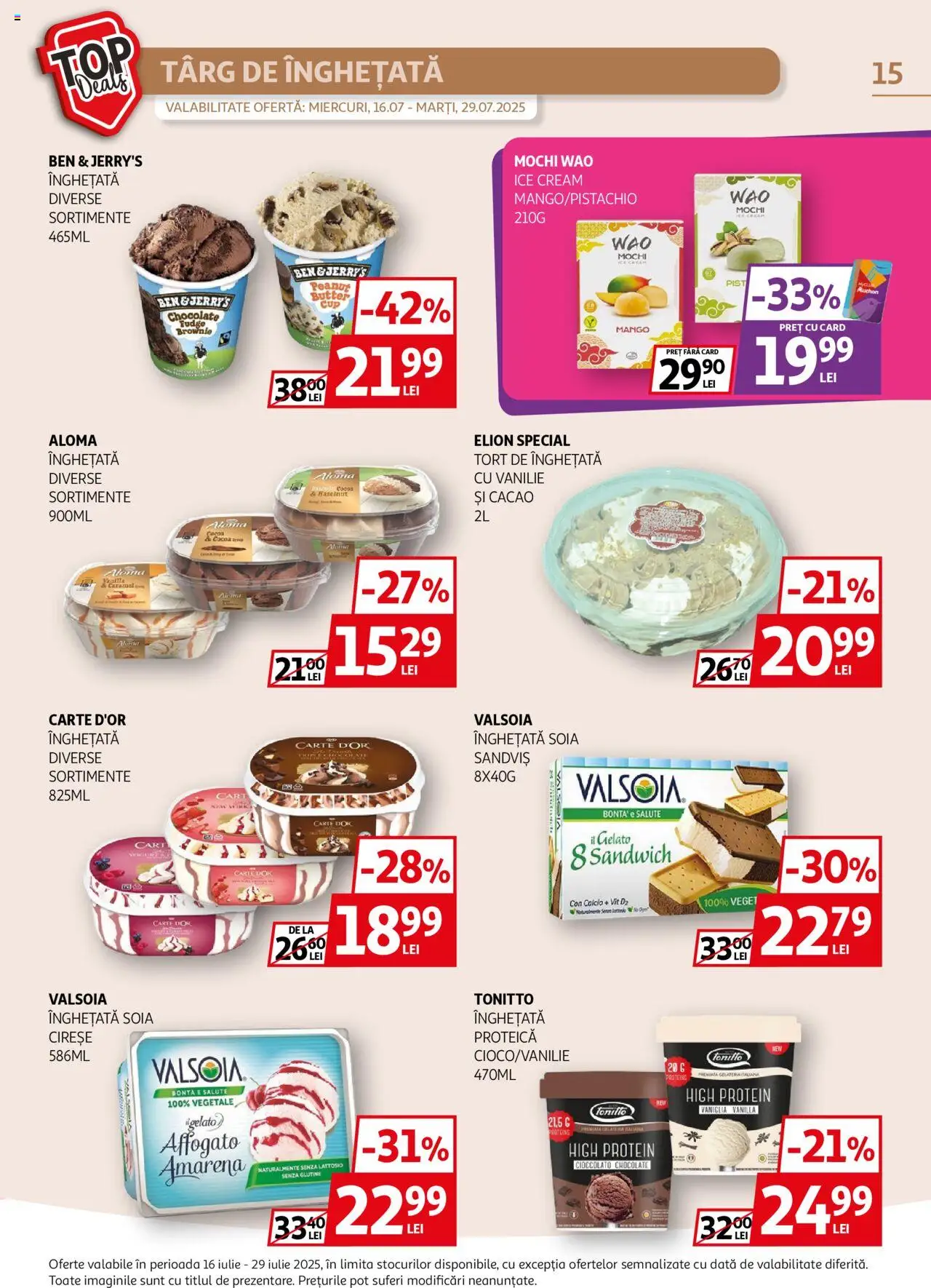 Catalog Auchan 16 - 28 Iulie 2025 | Pagina 15 | Produse: Bahçe aydınlatması, Tort, Cireșe, Mango