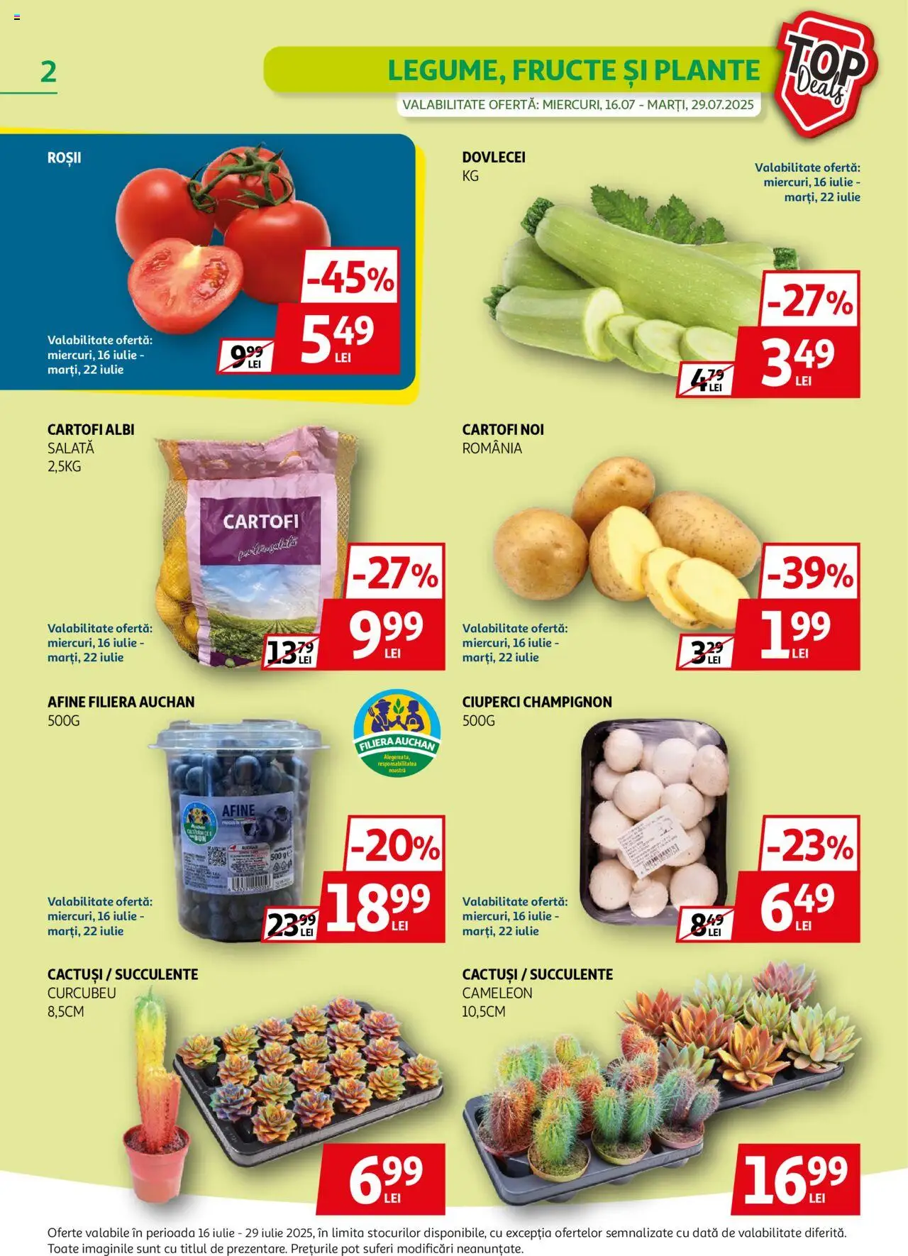 Catalog Auchan 16 - 28 Iulie 2025 | Pagina 2 | Produse: Afine, Ciuperci, Salată, Fructe