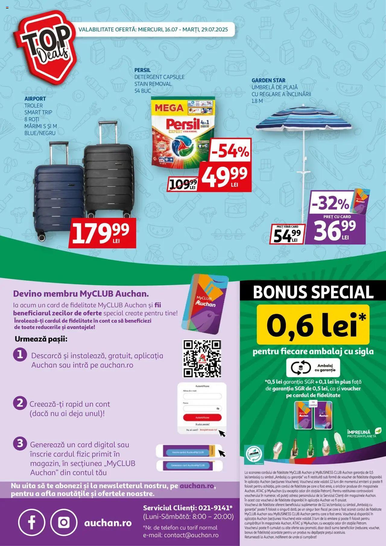 Catalog Auchan 16 - 28 Iulie 2025 | Pagina 20 | Produse: Umbrelă, Telefon, Pomelo, Detergent