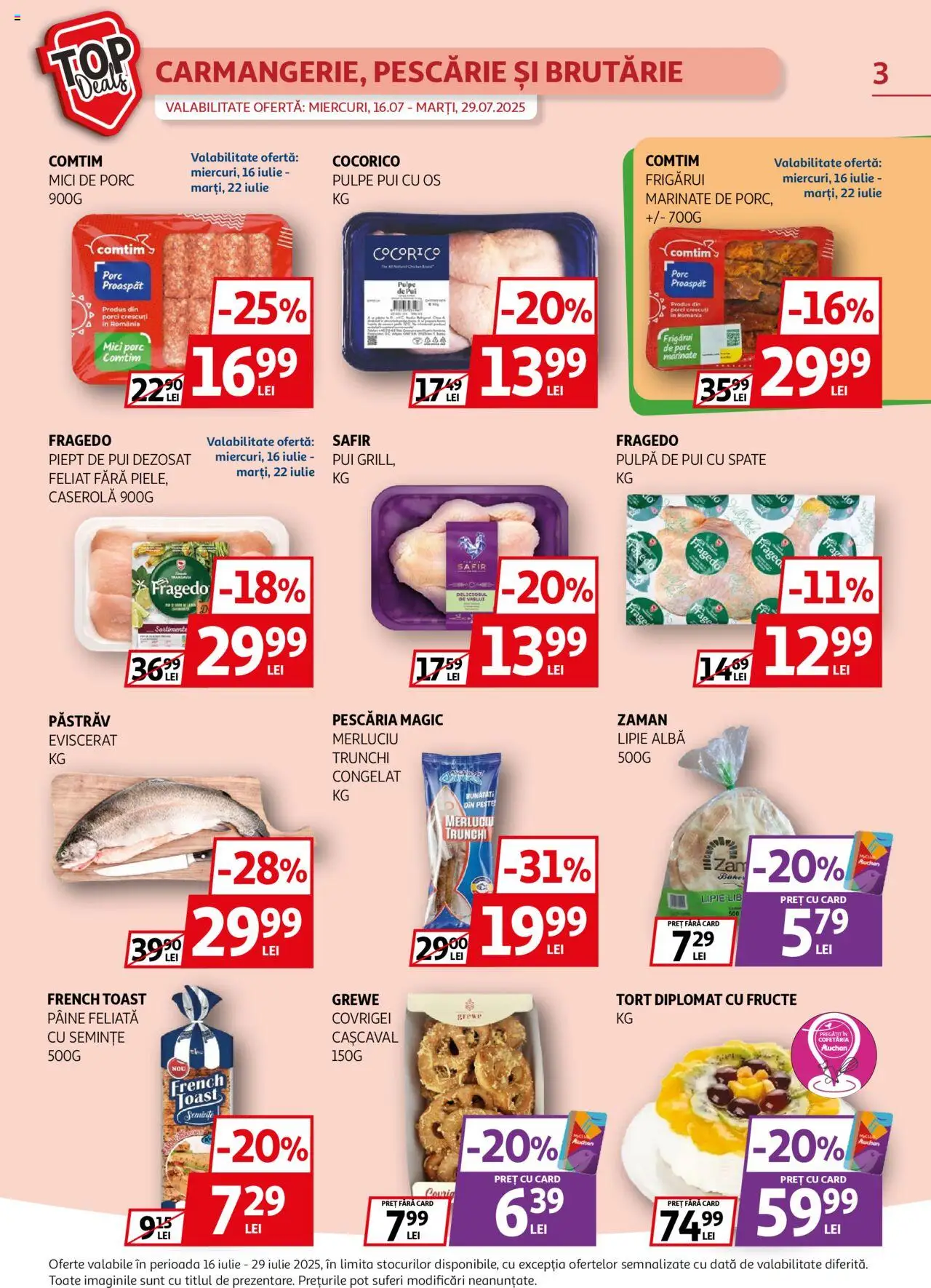 Catalog Auchan 16 - 28 Iulie 2025 | Pagina 3 | Produse: Cașcaval, Semințe, Covrigei, Pâine