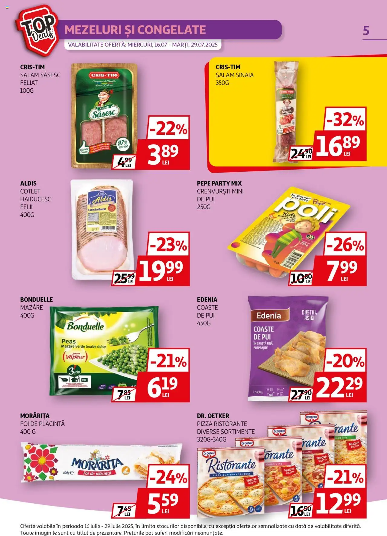 Catalog Auchan 16 - 28 Iulie 2025 | Pagina 5 | Produse: Mazăre, Lait de coco, Crenvurști, Salam