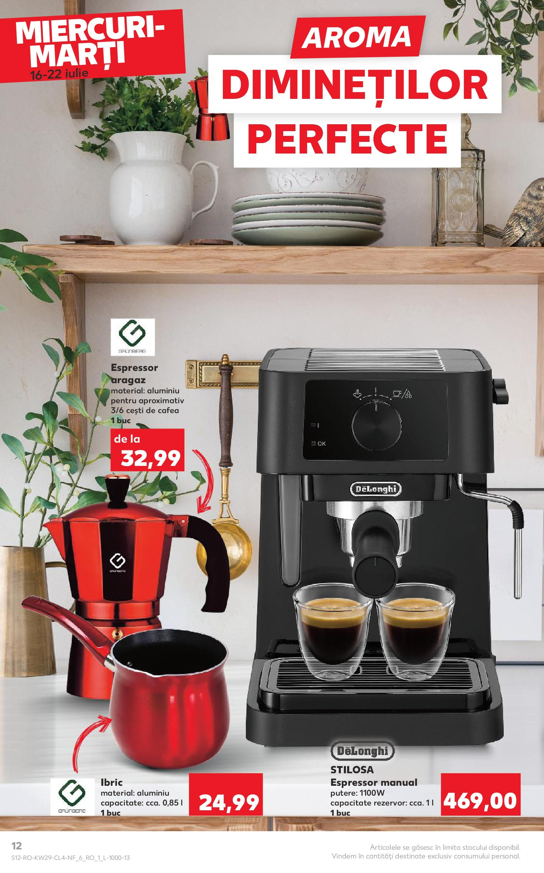 Catalog Kaufland 16 - 21 Iulie 2025 | Pagina 12 | Produse: Espressor, Aragaz, Cafea