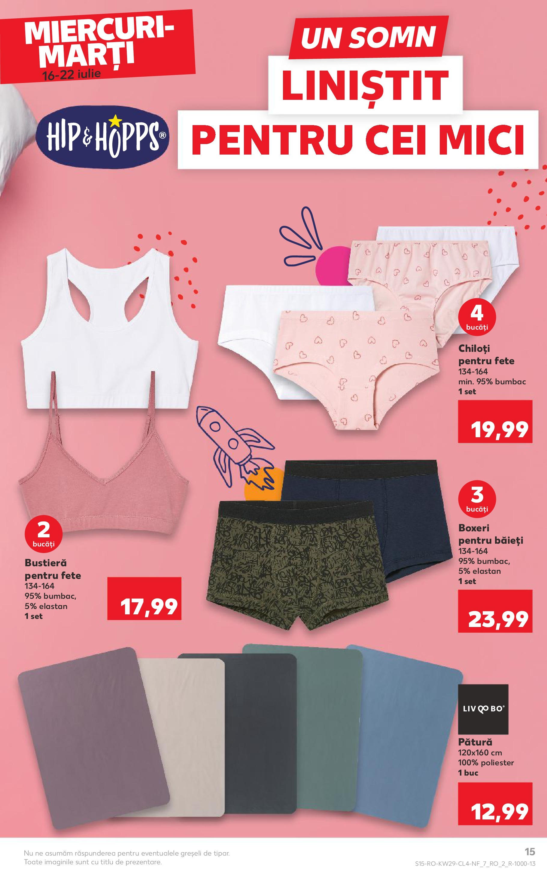 Catalog Kaufland 16 - 21 Iulie 2025 | Pagina 15 | Produse: Bustieră, Pătură, Chiloți, Boxeri
