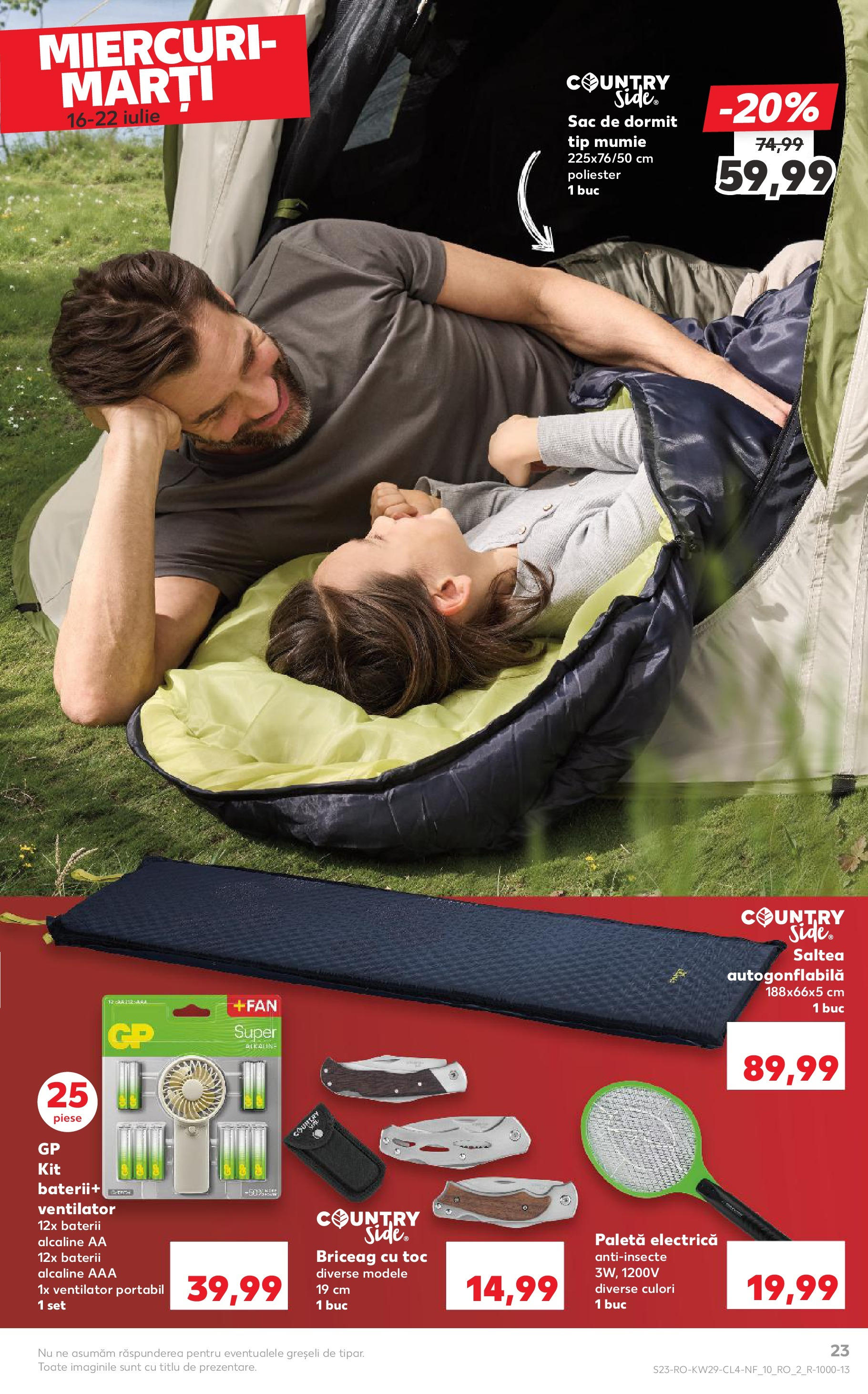 Catalog Kaufland 16 - 21 Iulie 2025 | Pagina 23 | Produse: Ventilator, Saltea, Baterii