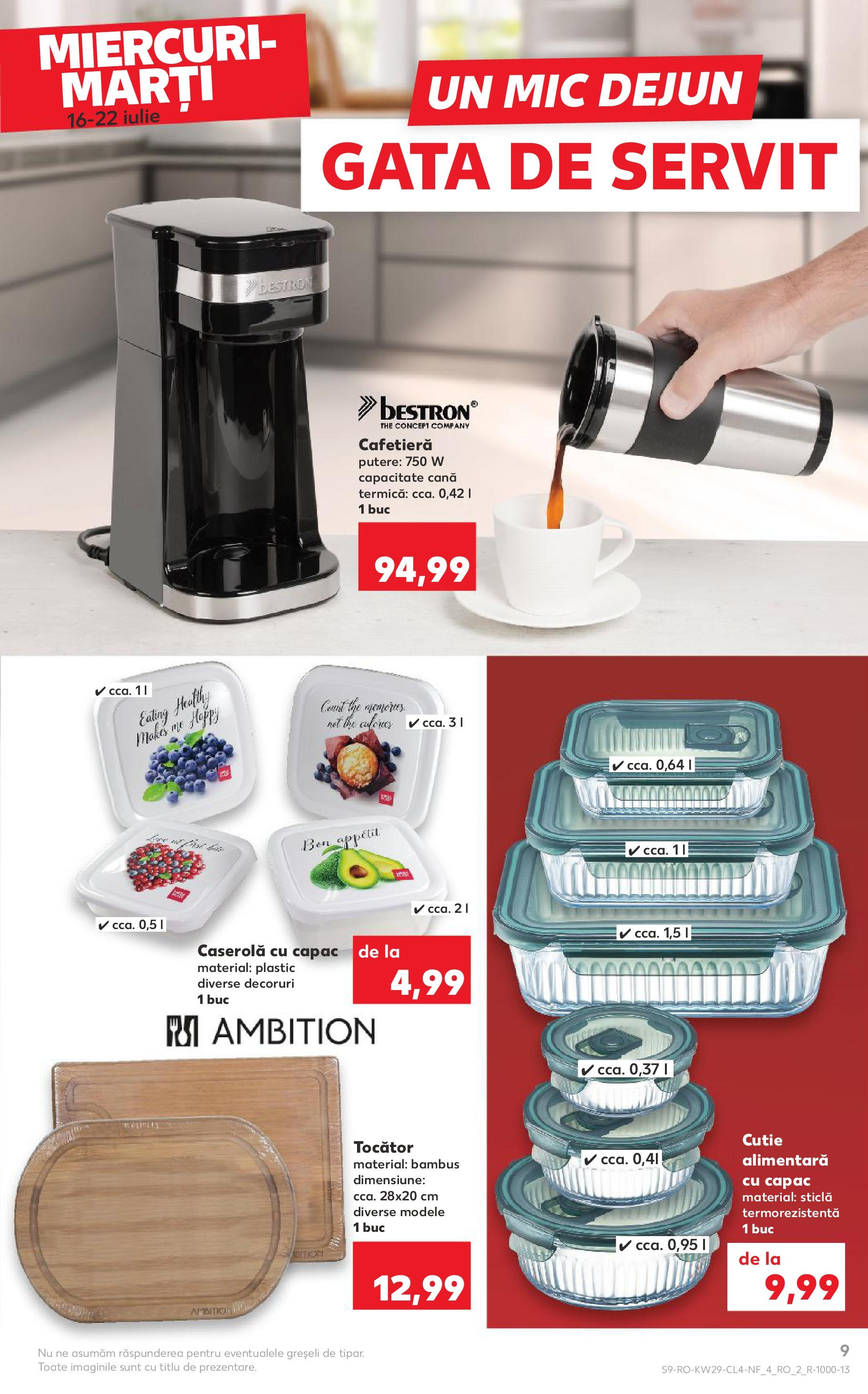 Catalog Kaufland 16 - 21 Iulie 2025 | Pagina 9 | Produse: Cafetieră, Cutie, Tocător
