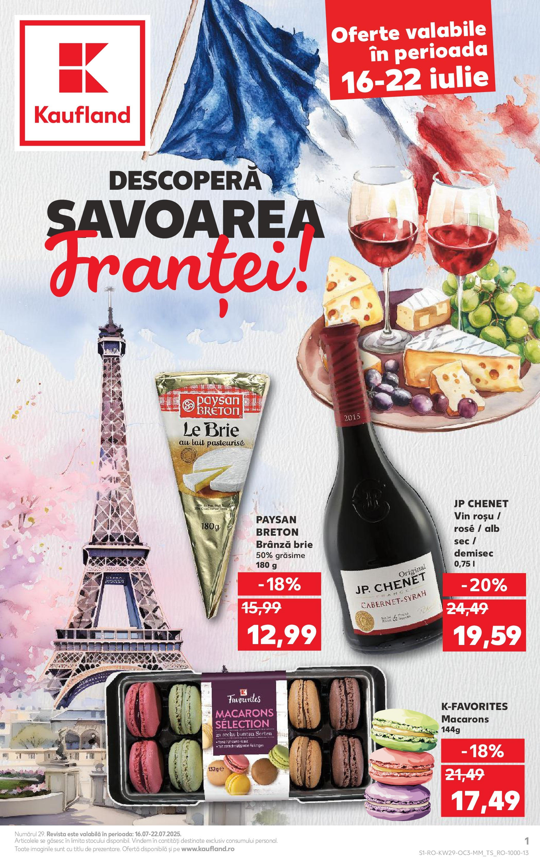 Catalog Kaufland 16 - 21 Iulie 2025 | Pagina 1 | Produse: Brânză, Vin, Macarons