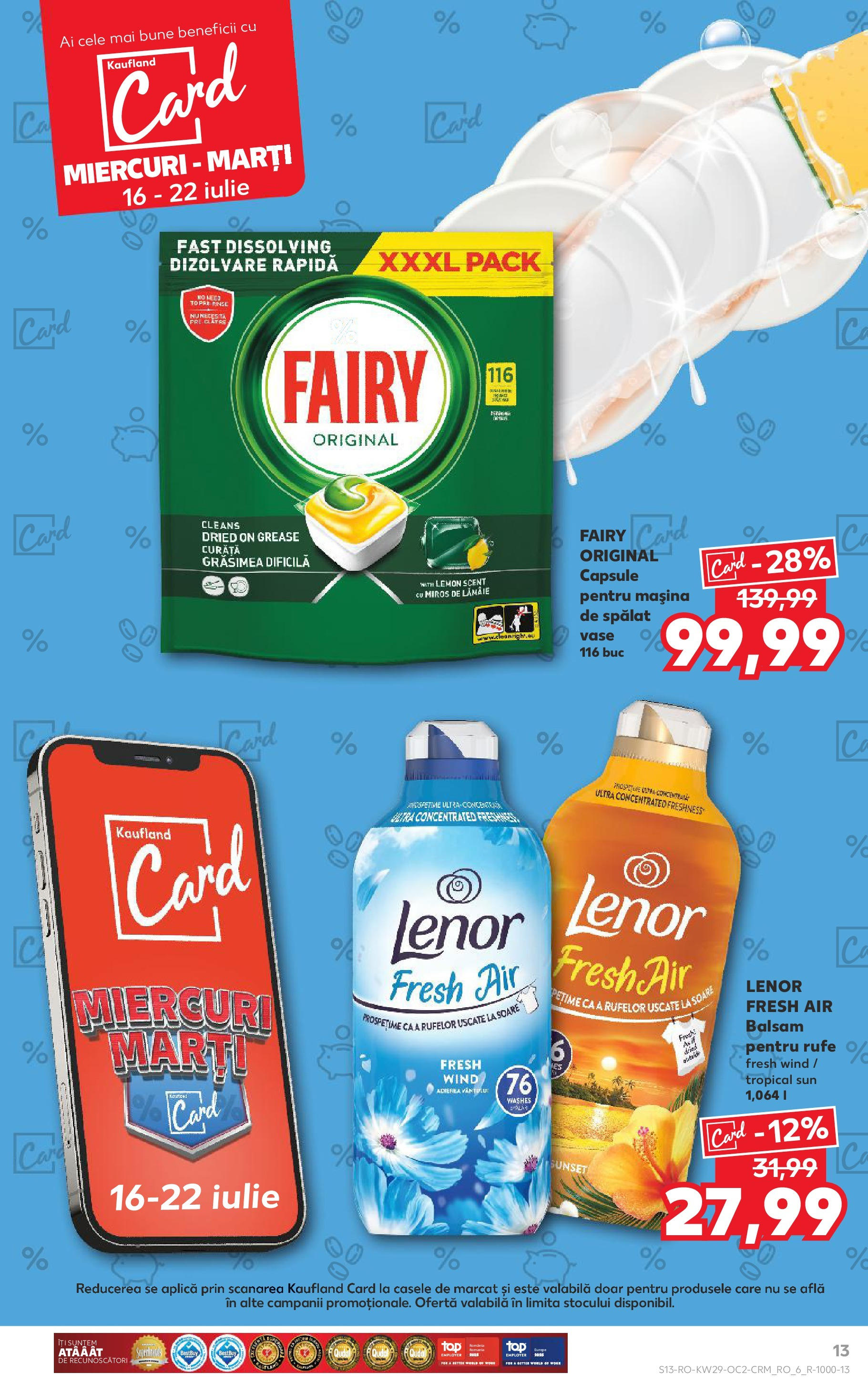 Catalog Kaufland 16 - 21 Iulie 2025 | Pagina 13 | Produse: Mașină De Spălat Vase, Yorgan, Capsule pentru mașina de spălat, Lămâie