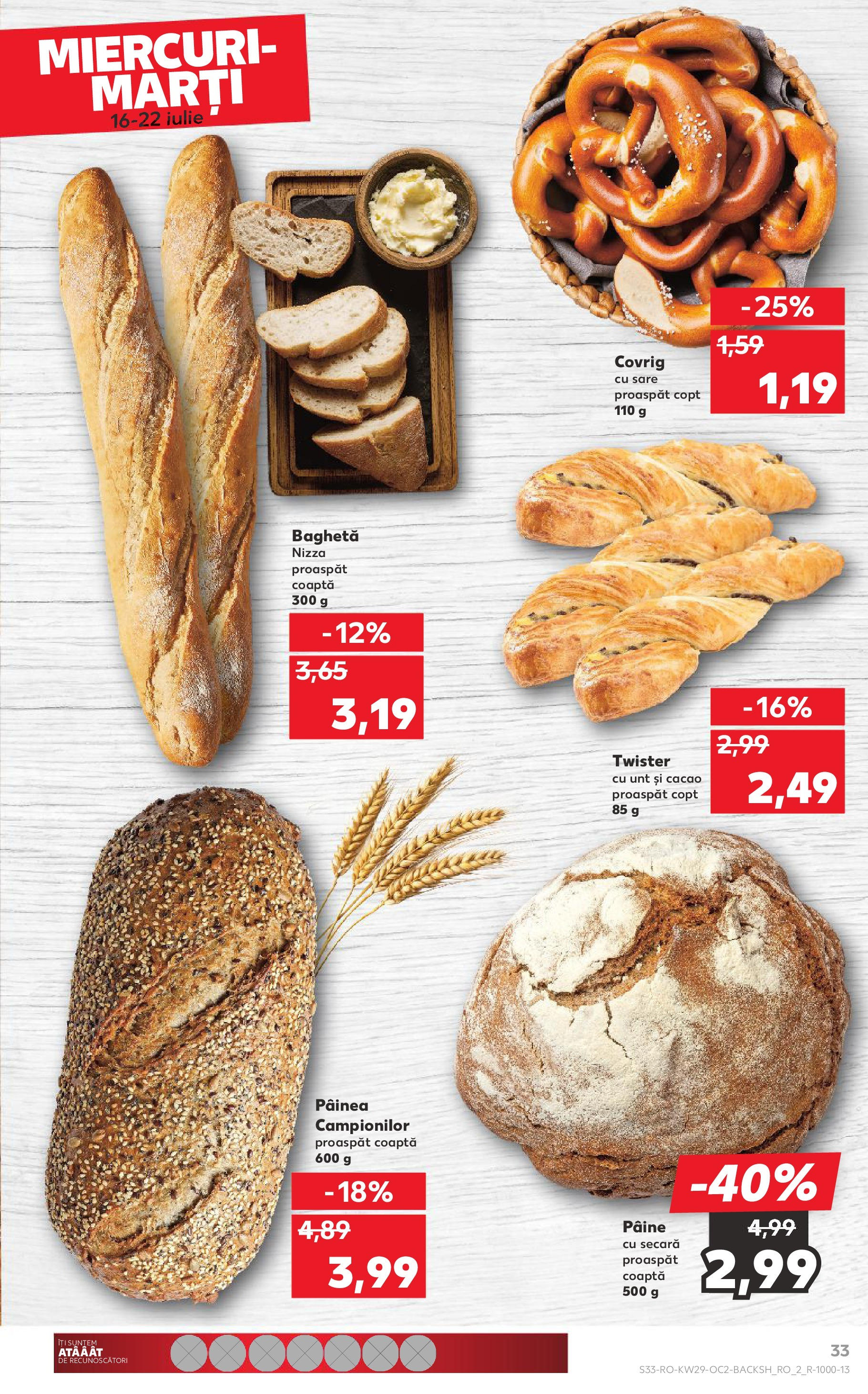 Catalog Kaufland 16 - 21 Iulie 2025 | Pagina 33 | Produse: Unt, Pâine, Cacao, Sare