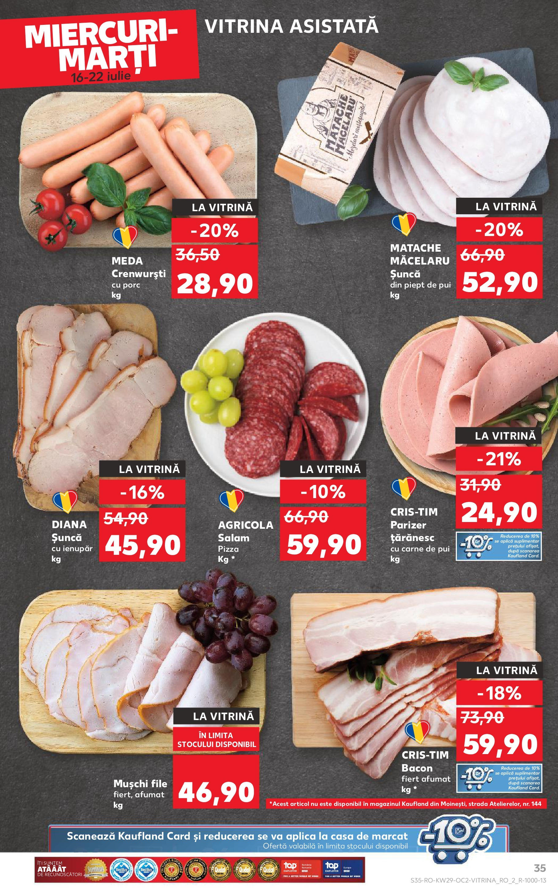 Catalog Kaufland 16 - 21 Iulie 2025 | Pagina 35 | Produse: Vitrină, Bacon, Salam, Pizza