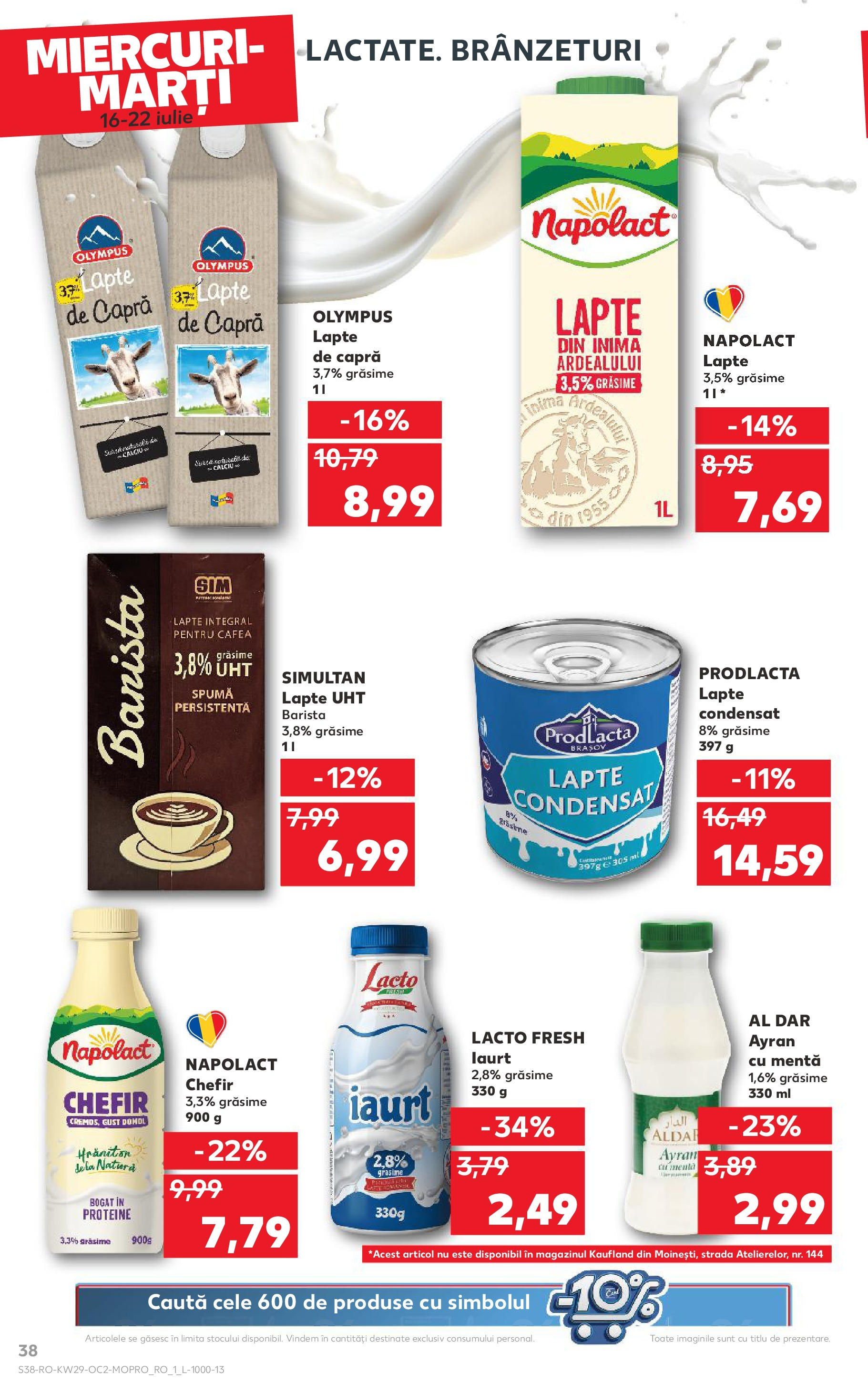 Catalog Kaufland 16 - 21 Iulie 2025 | Pagina 38 | Produse: Masaüstü kılıfı, Lapte, Iaurt, Cafea