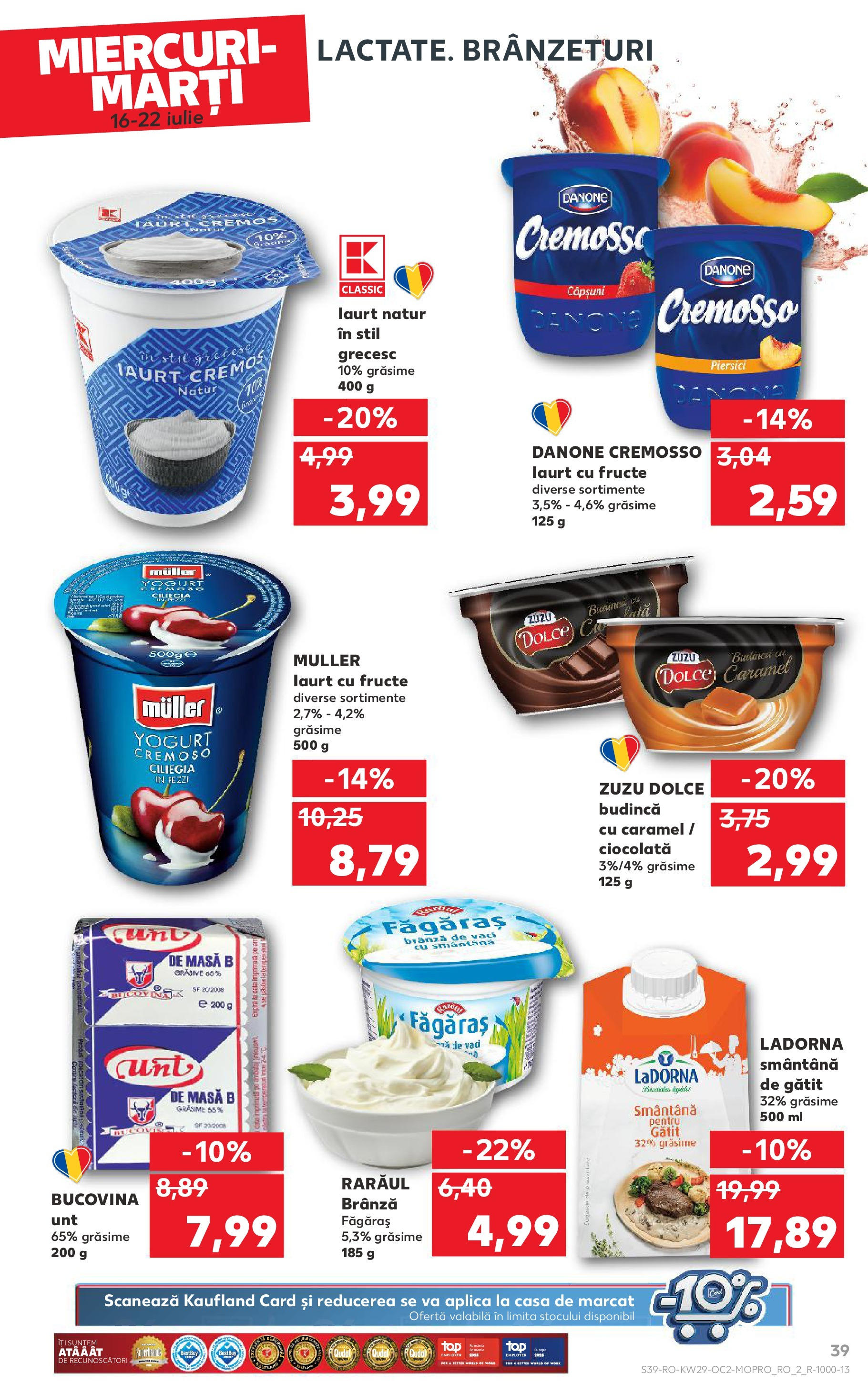 Catalog Kaufland 16 - 21 Iulie 2025 | Pagina 39 | Produse: Unt, Căpșuni, Smântână, Fructe