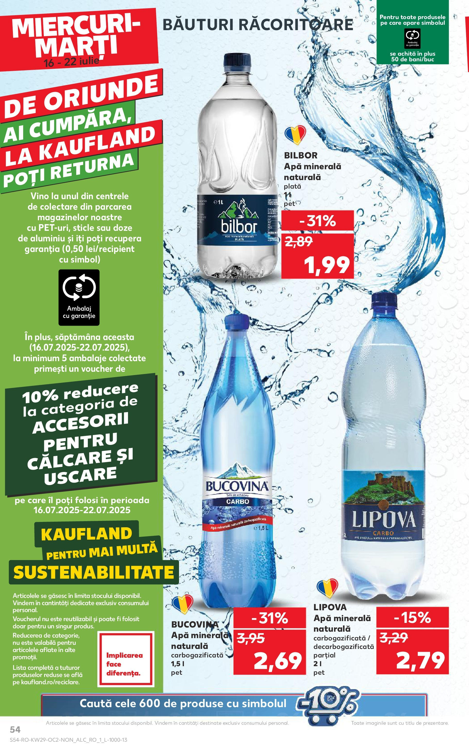Catalog Kaufland 16 - 21 Iulie 2025 | Pagina 54 | Produse: Yazı tahtası kalemi, Apă
